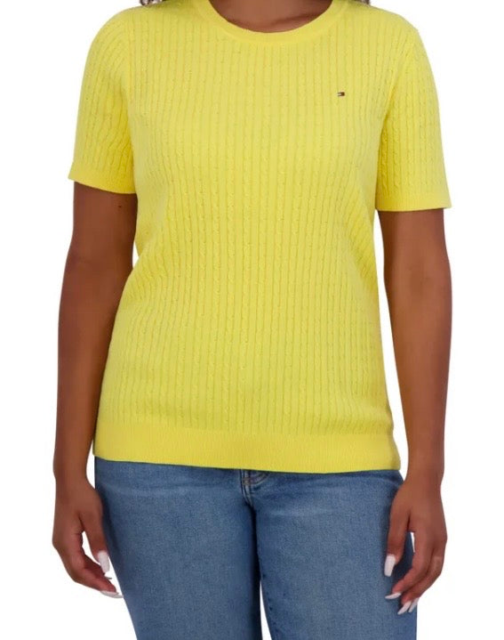 đ Tricot Tommy : manche courte texturĂ© M/ femme stretch confo neuf !
