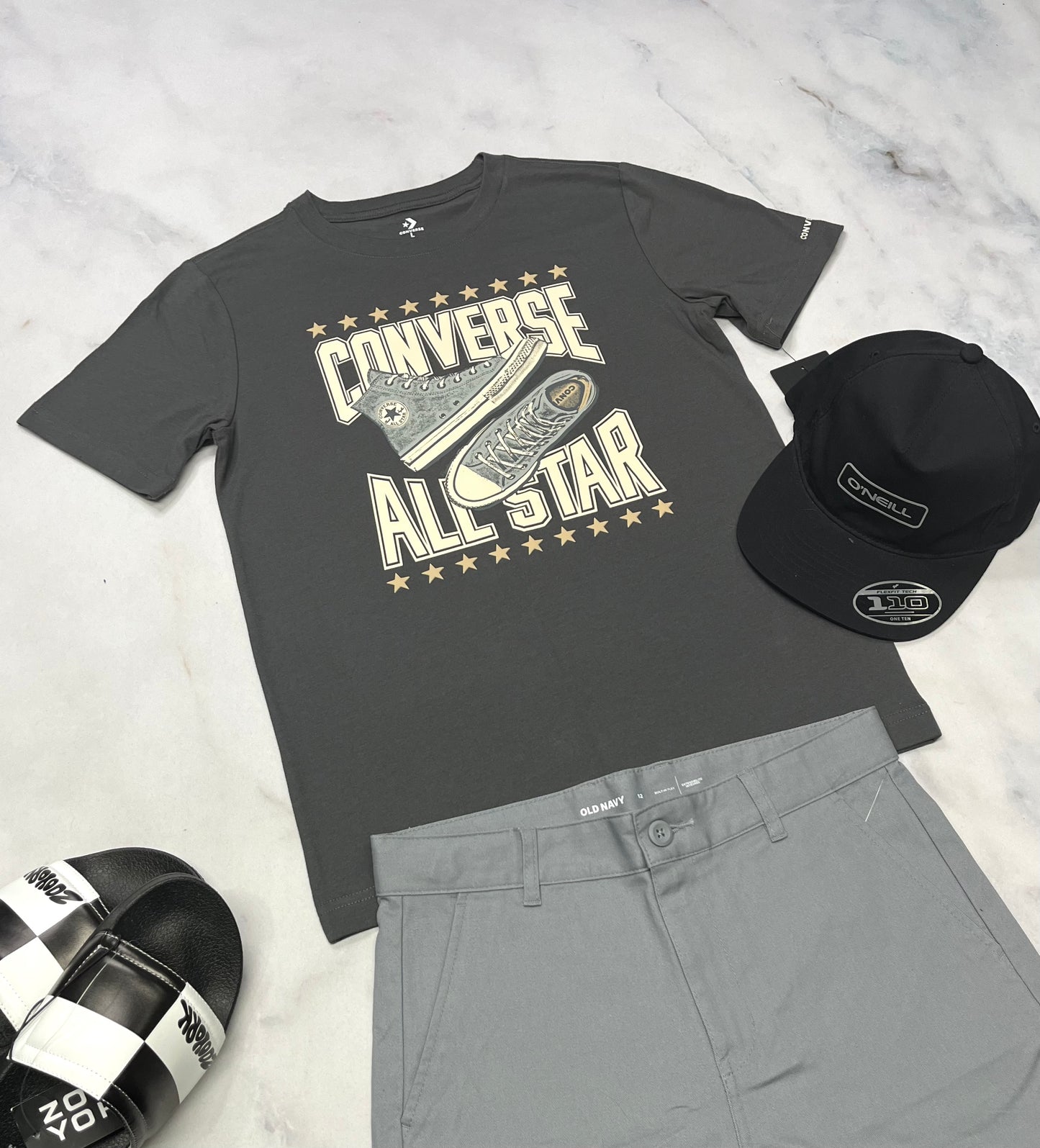 🌿 Converse : t-Shirt charcoal 12-14 ans garçon neuf !