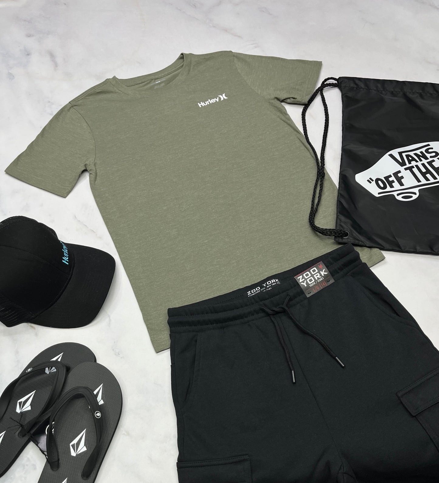 đ”Manche courte : Hurley soft/ vert 14-16( + 14 ans ) garçon neuf !