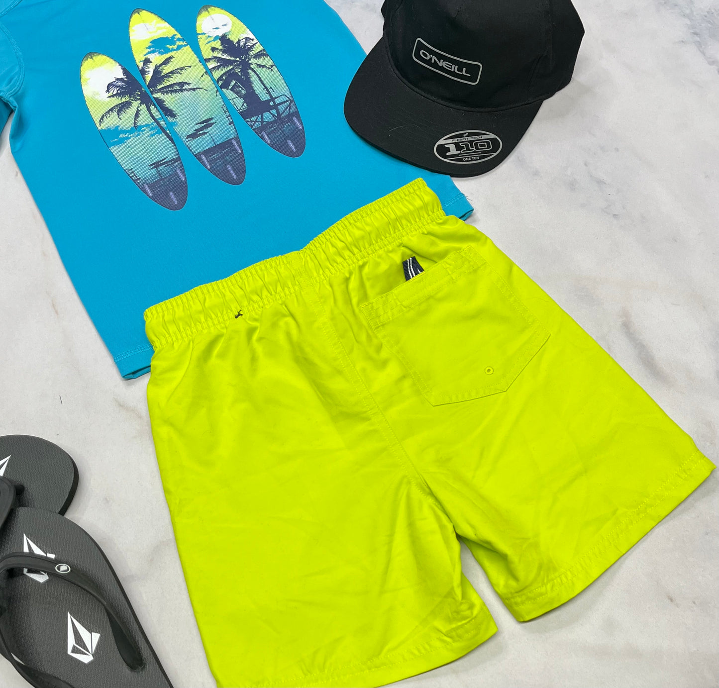 💦 Maillot : Nautica lime 7-8 ans ( 7 ans confo ) garçon neuf !