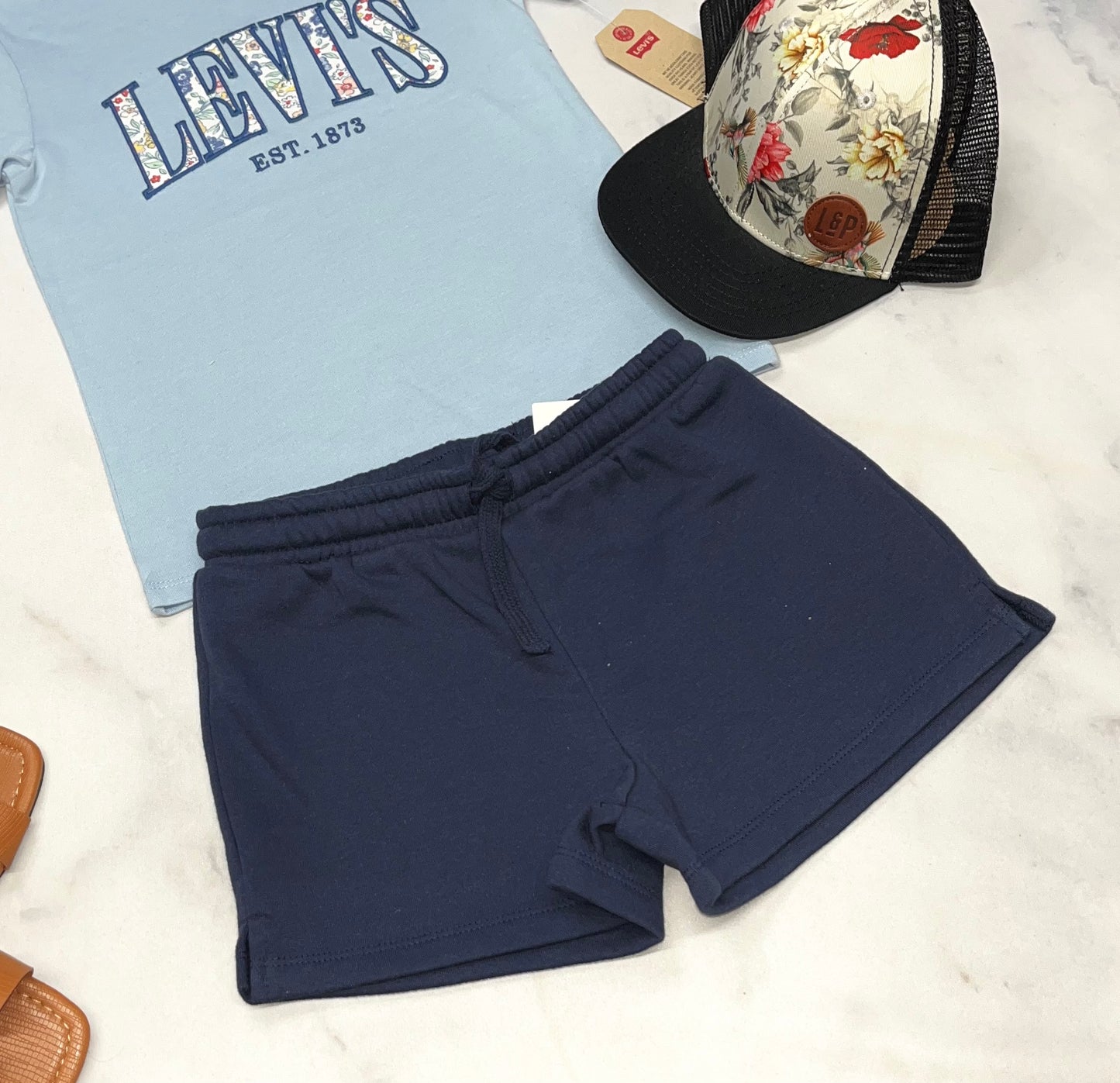 🦋 Short marine : Tag en beau coton 6 ans fille stretch confo .