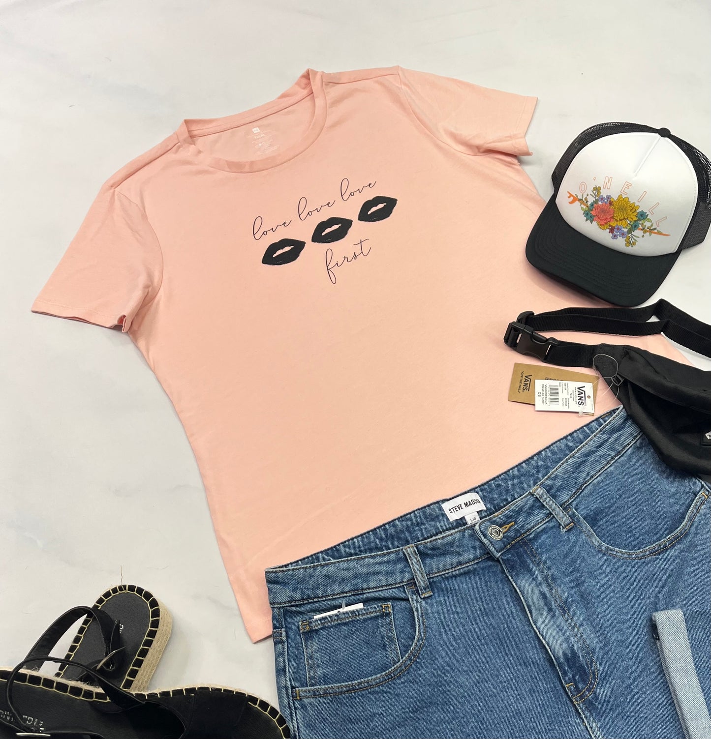 😍 Manche courte : Rose Tag XL ( + L-Xl) femme neuf !