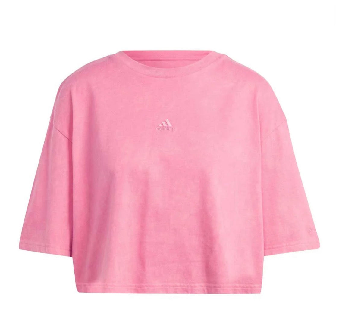 😍 T-Shirt Adidas : Rose look tye die 2 tons . Mi -hanches L-XL over size ( +XL) femme neuf !