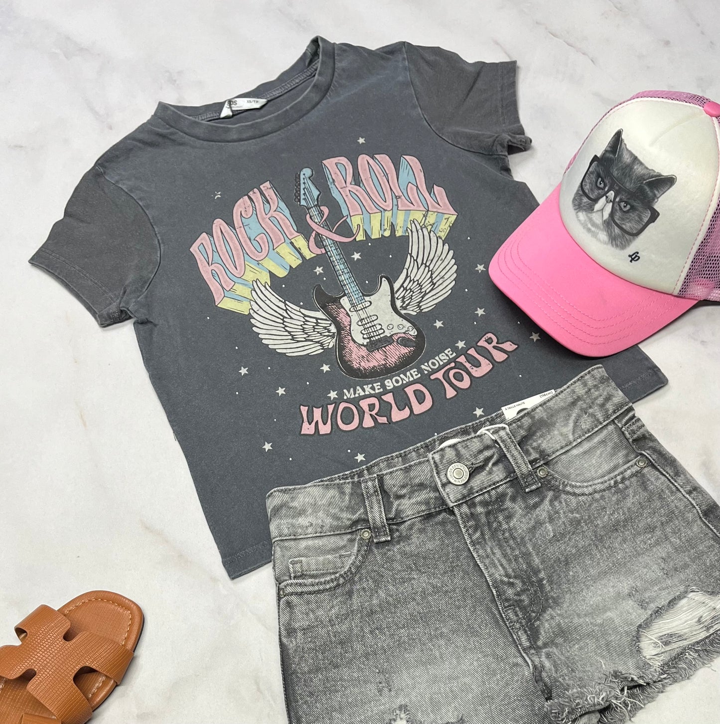 đź’• T-Shirt : gris look vieillit 6 ans fille neuf !