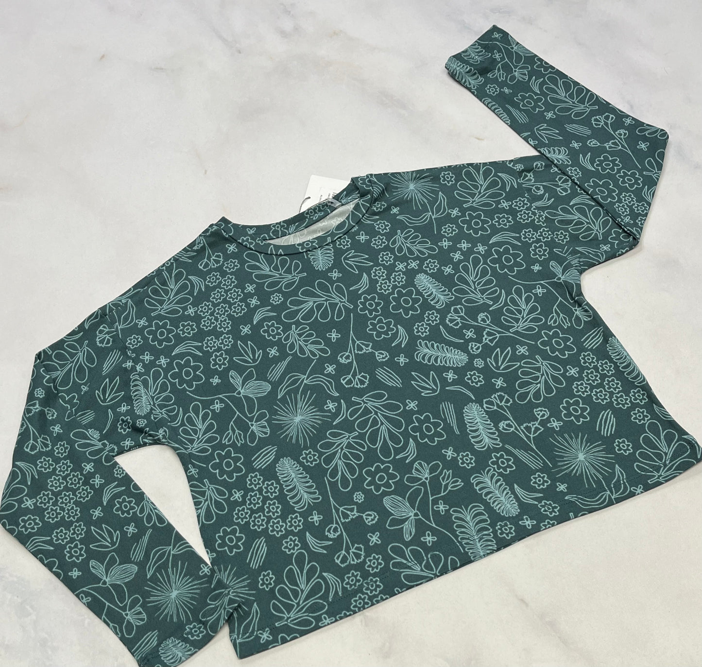Manche longue soft stretch vert cobalt 7 ans .