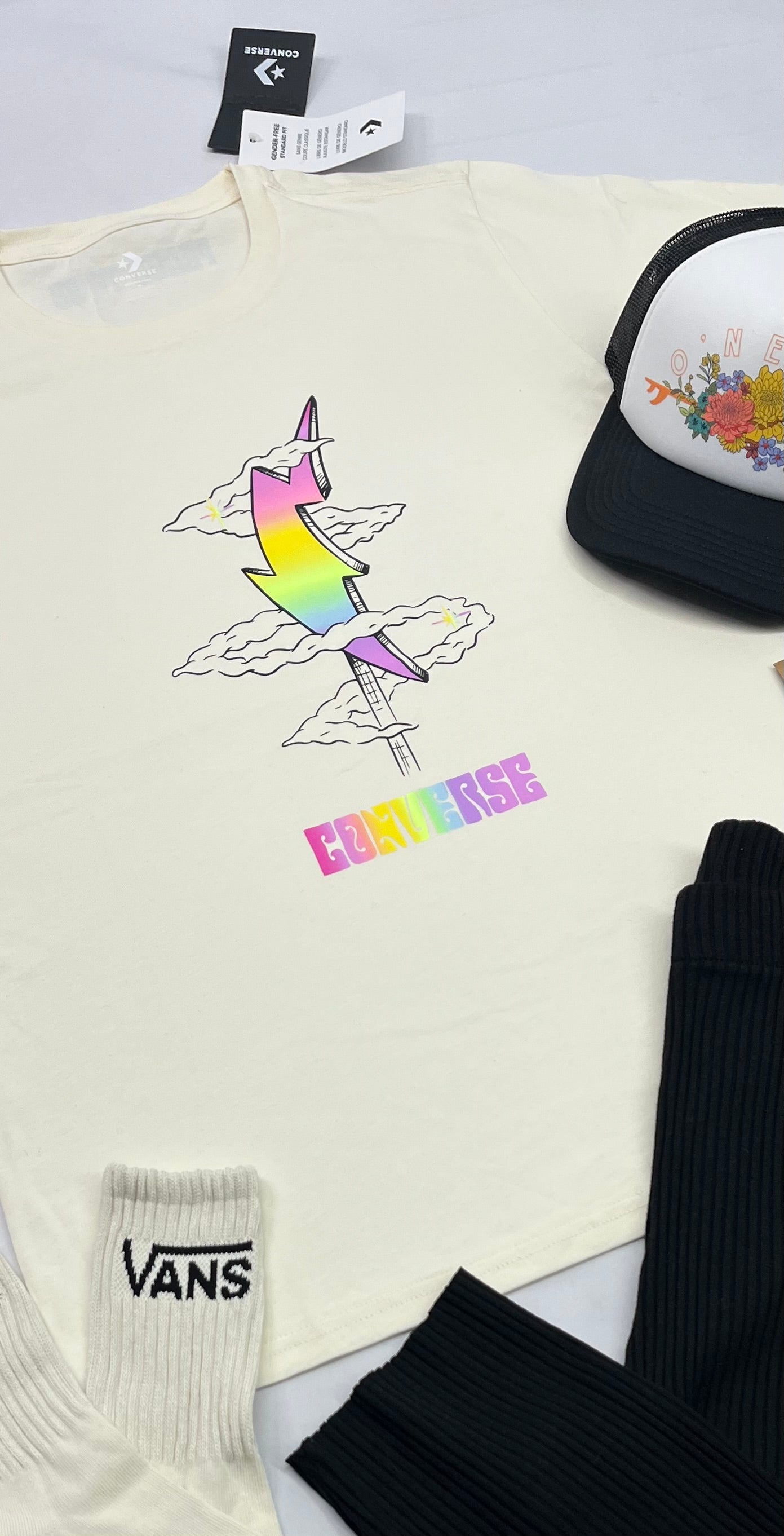 ☀️ T-Shirt : Converse beige M/ femme look over size neuf ! Qualité ++ neuf !