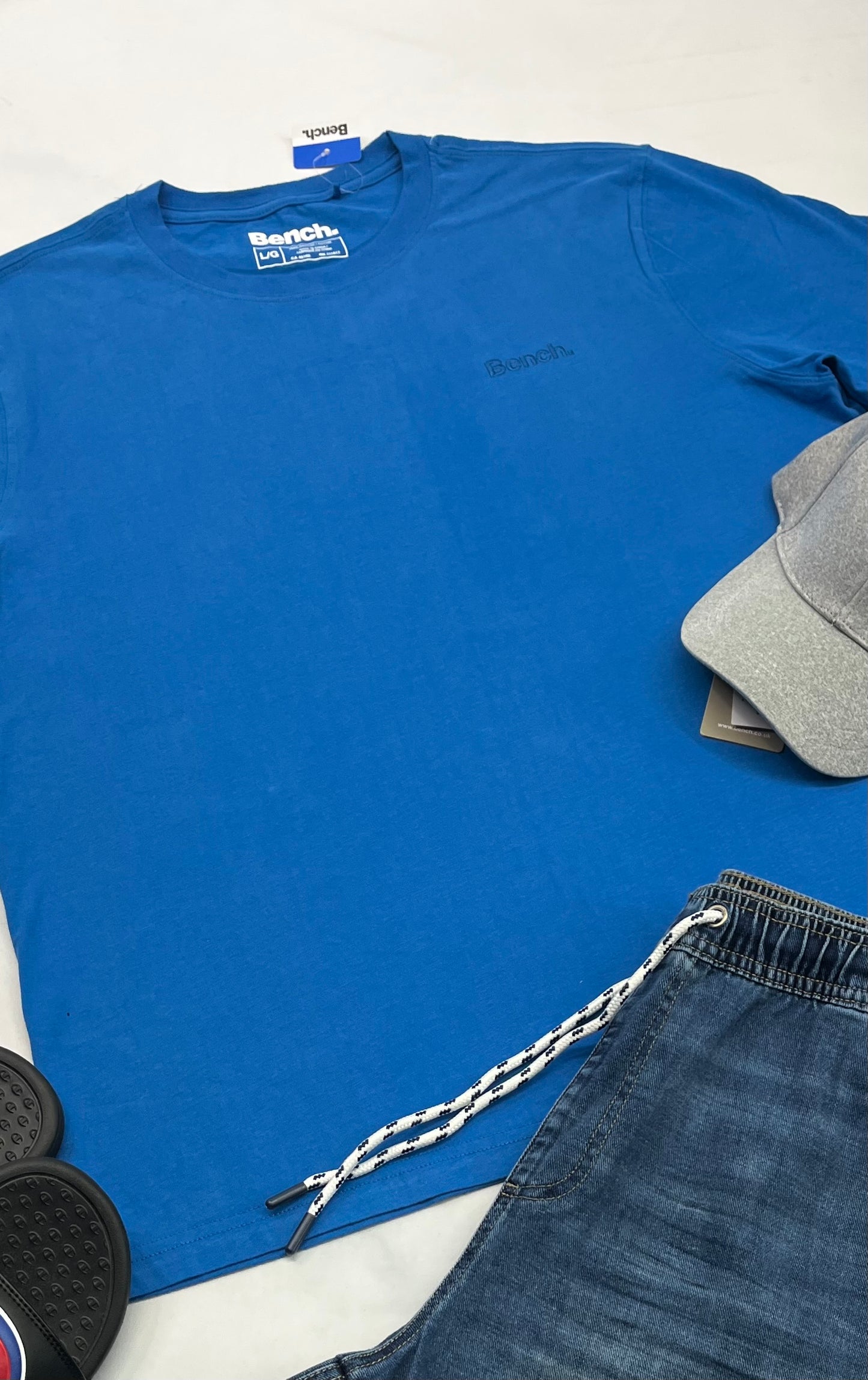 🤩 T-Shirt : Bench logo bleu ton sur ton L/ homme neuf !