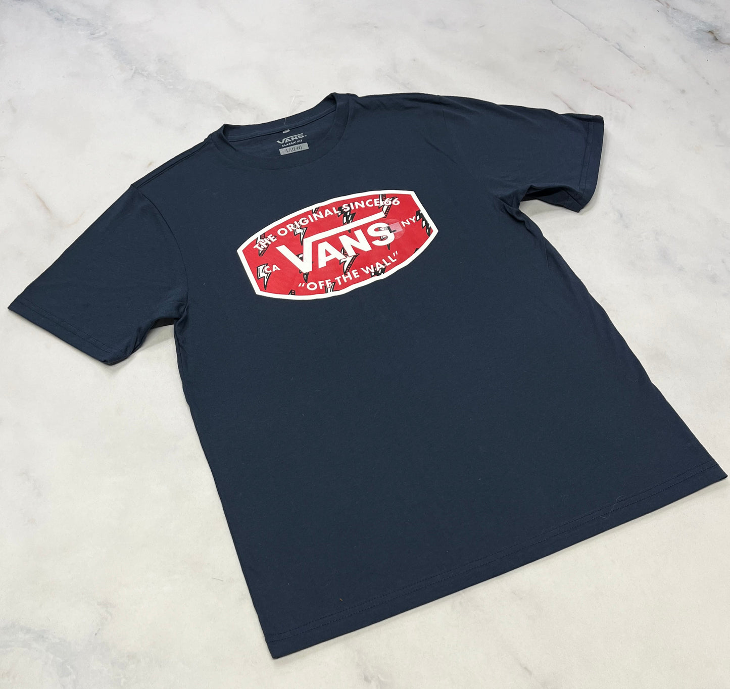 SOLDE ! VANS : Marine 12-14 ans relax fit neuf mais mini ombrage d’impression flou.