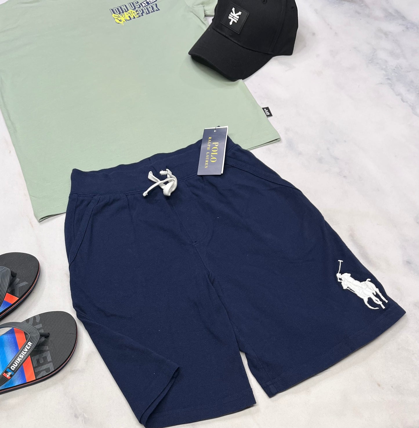 🌿 Bermuda marine : Polo Ralph Lauren 8 ans garçon neuf ! Mou confo .