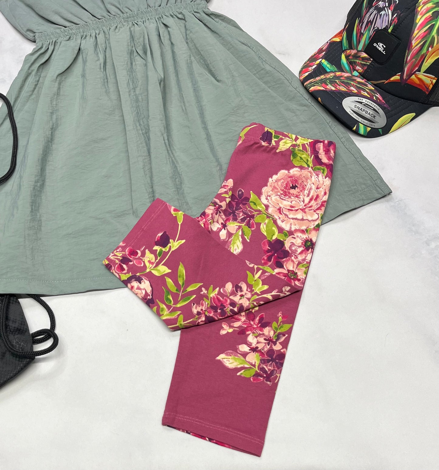 🍃 Legging : fleurie 3quart 5-6 ans fille neuf !