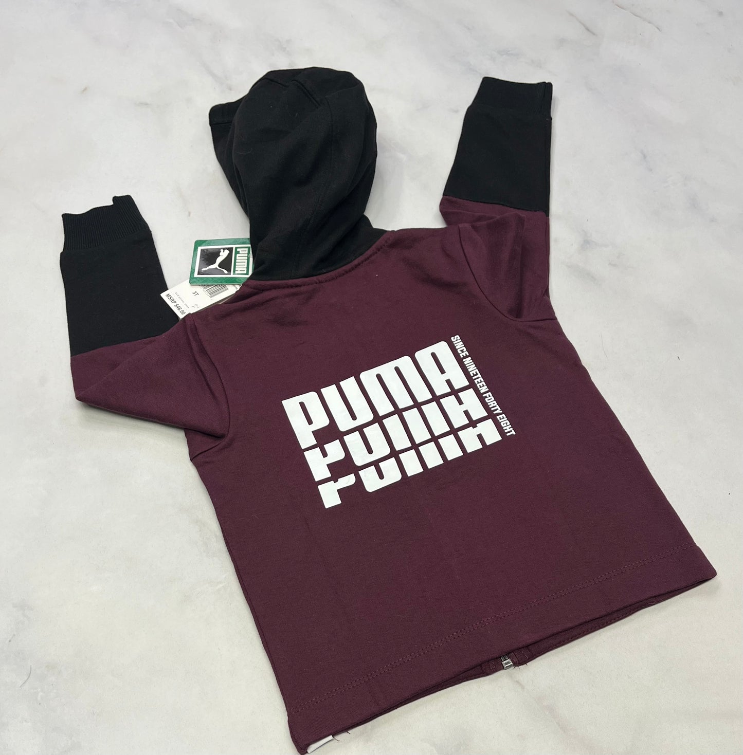 Puma : Veste zip bourgogne neuve ! 3 ans coupe confo .