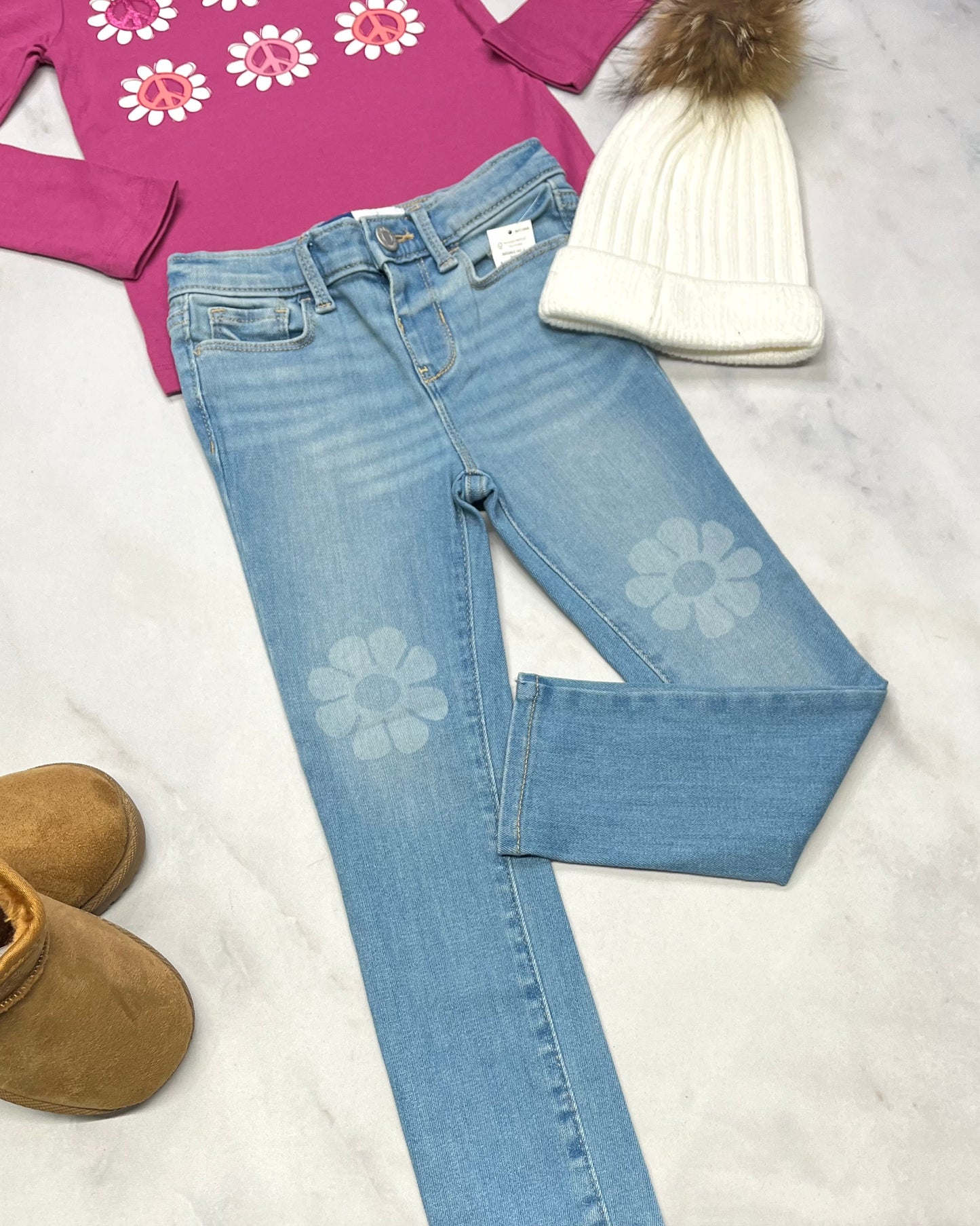 đ©·Skinny jeans : mou taille ajustable 5 ans fille neuf !