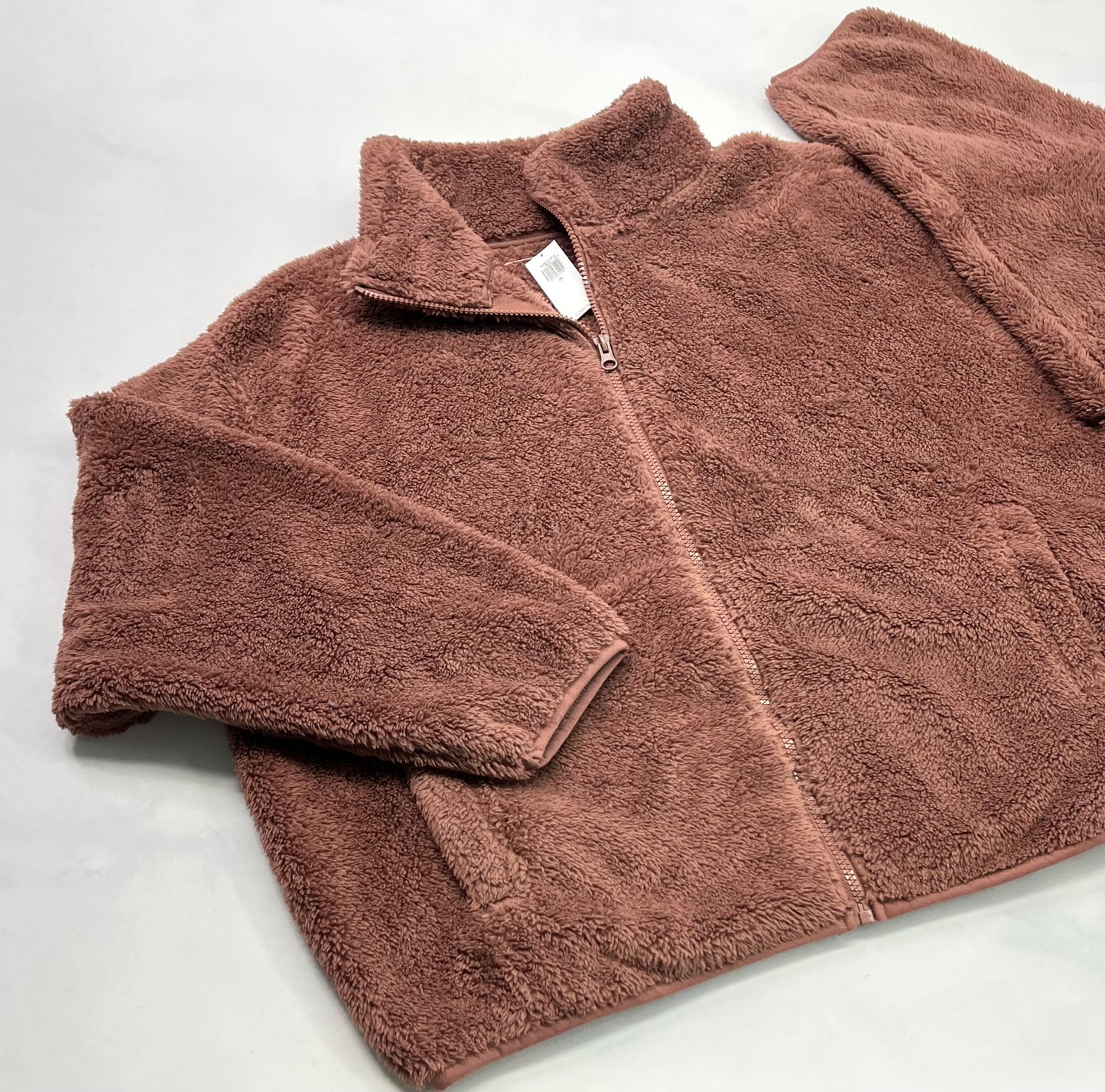 Veste en Sherpa : doux confo ! ( couleur vieux rose ) 2X ( fait XXL/ femme ) neuf!