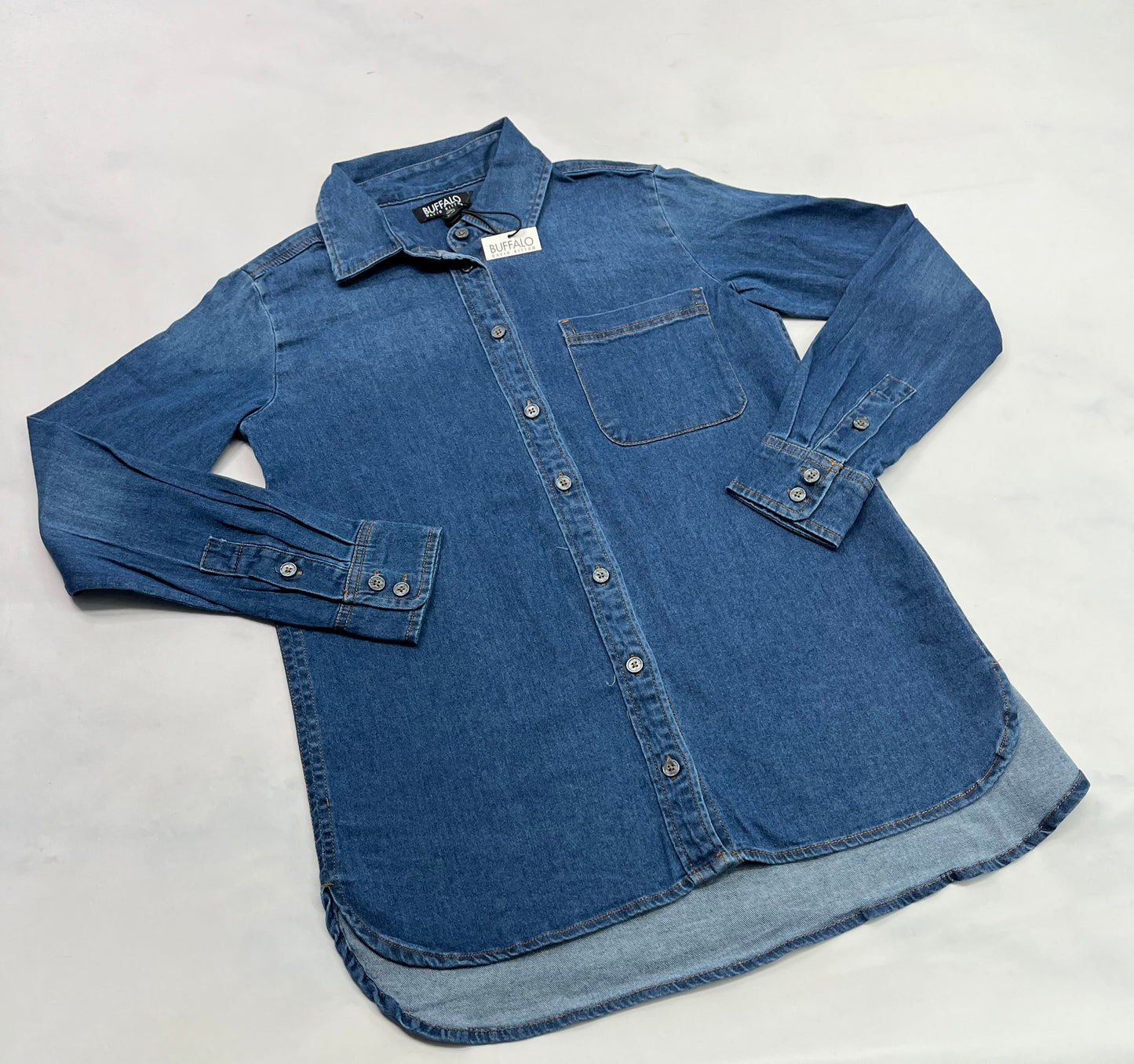 Buffalo : Chemisier long/ femme . Ultra molle confo . Fendu de chaque cotés neuf !