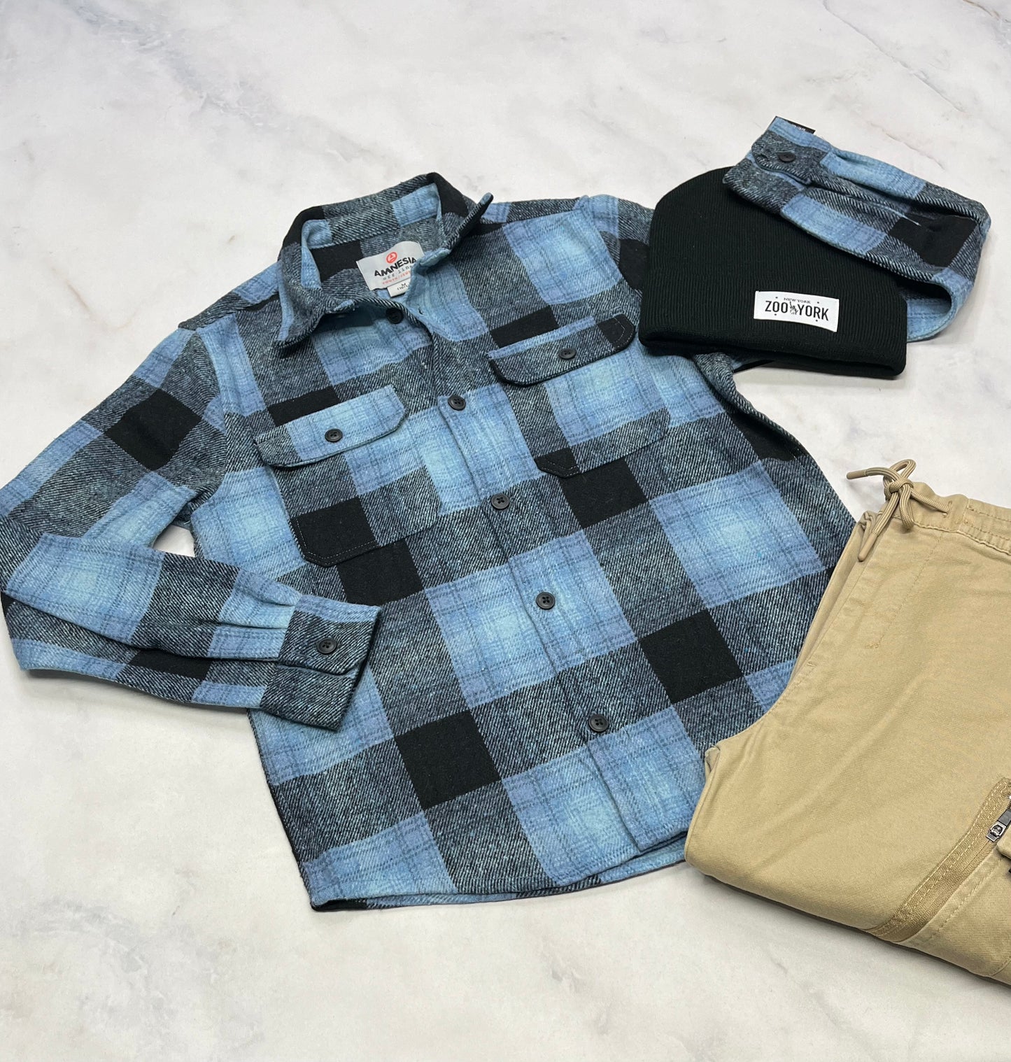 ❄️ Chemise : douce chaude Amnésia neuve 10-12( + 10 ans ) .