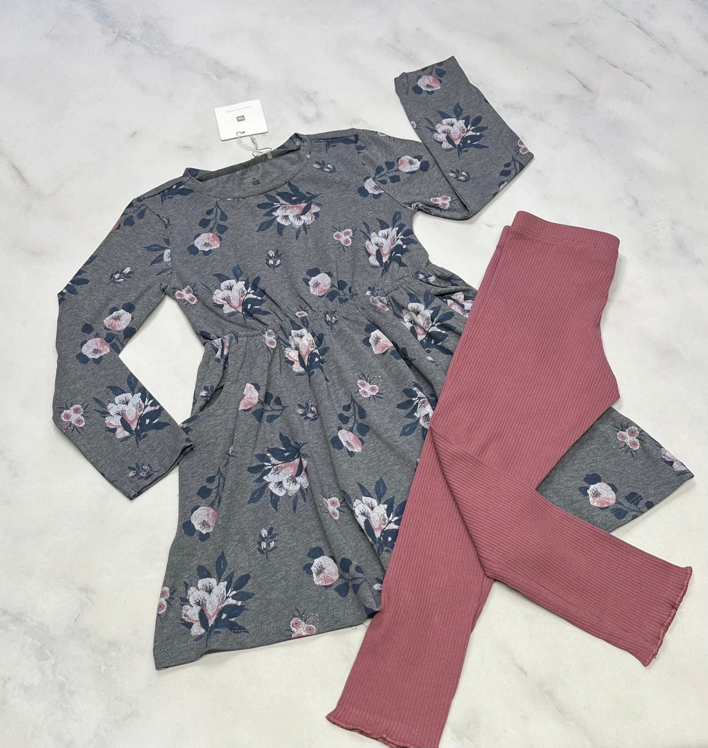DUO : Robe + leg.texturé (4-5 ans ) neuf!