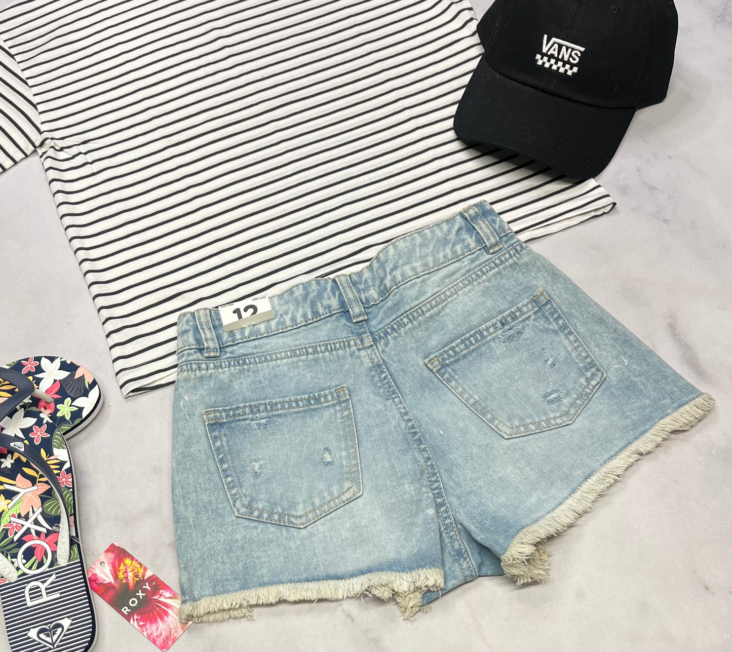đź’™ Short : jeans taille haute et ajustable 12 ans fille neuf !