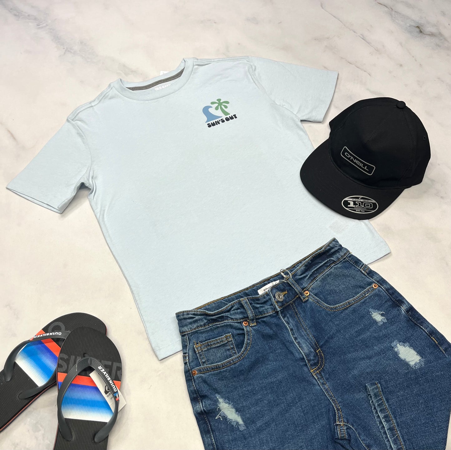 🩵 Manche courte : soft bleu M+ 10 ans garçon neuf . Soft confo . Beau logo au dos .