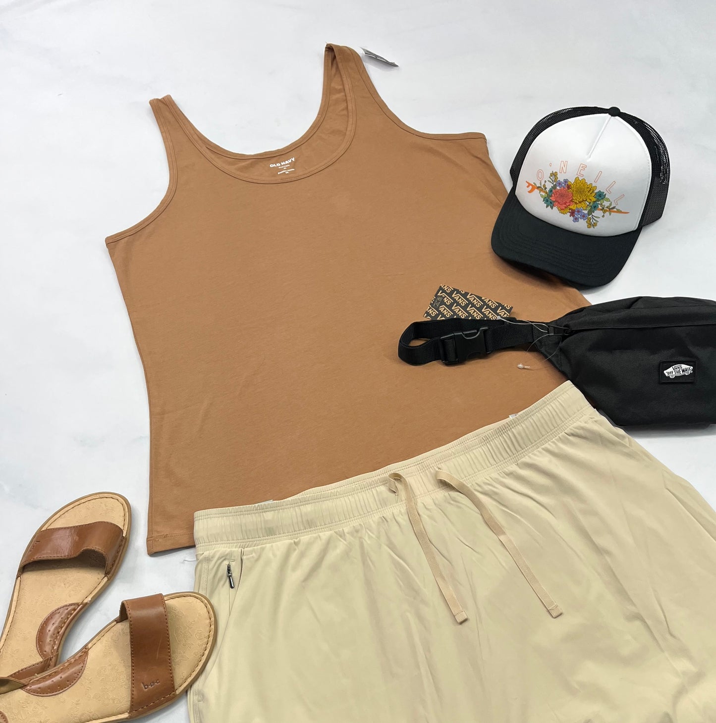 🌿 Camisole : soft stretch caramel XL/ femme neuve .