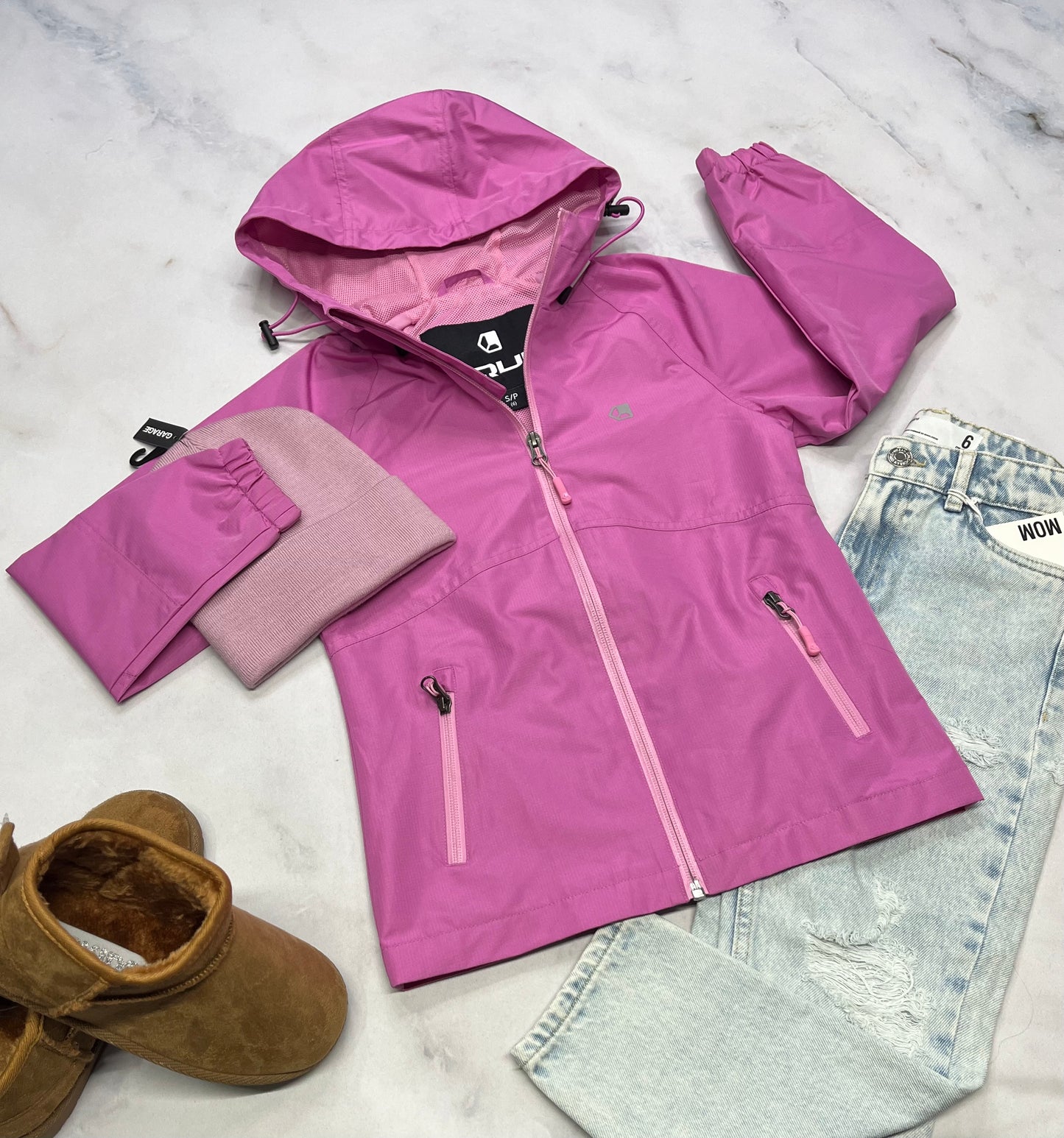 🌸 Manteau Liquid: Coupe vent tissu imperméable filet intérieur comme neuf ! 6 ans ( peu faire 6X) fille .