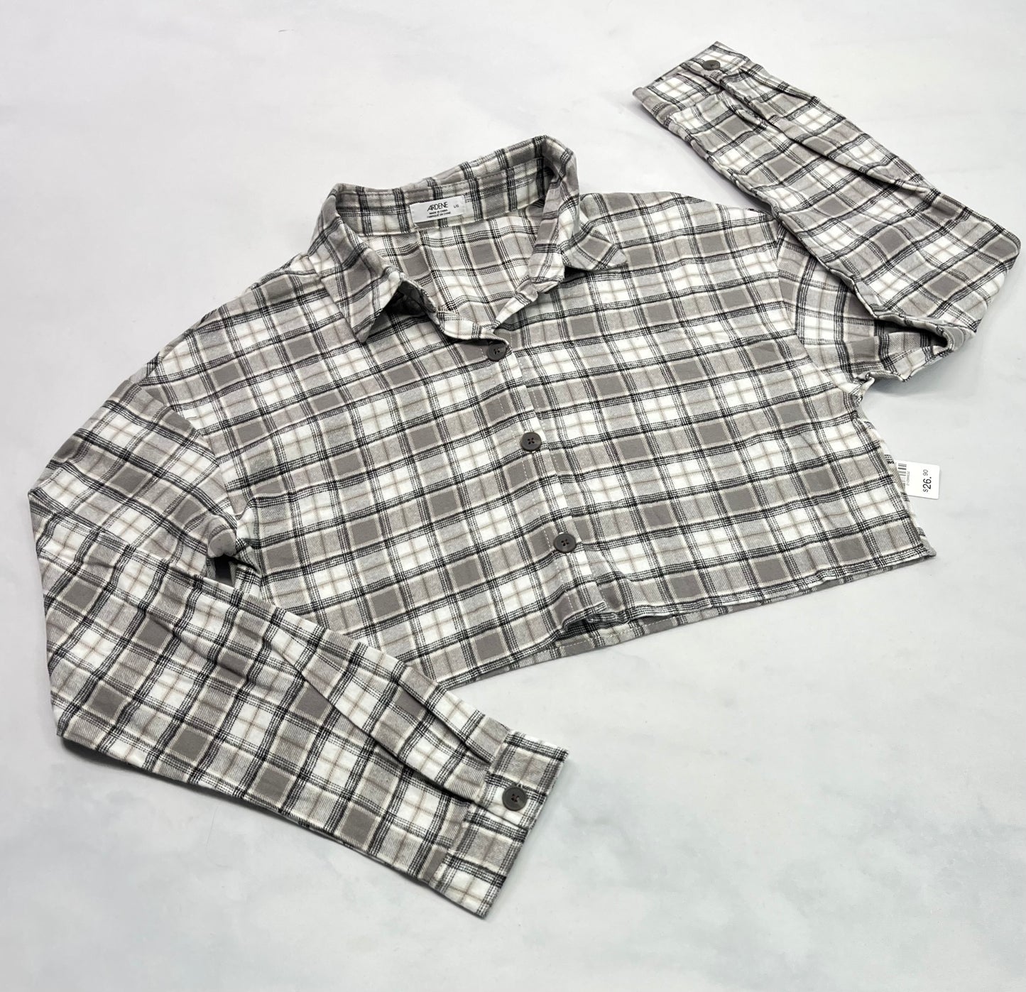 Chemisier : écourté en flanelle hyper douce ..fait M/ femme neuve .