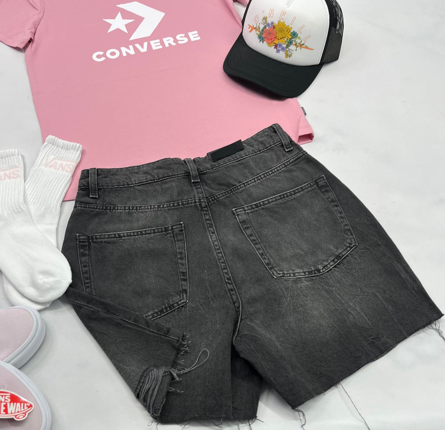 🤩 Short jeans : Taille haute molle confo . Fait S/ 5-6 ans femme neuve !( look ample )