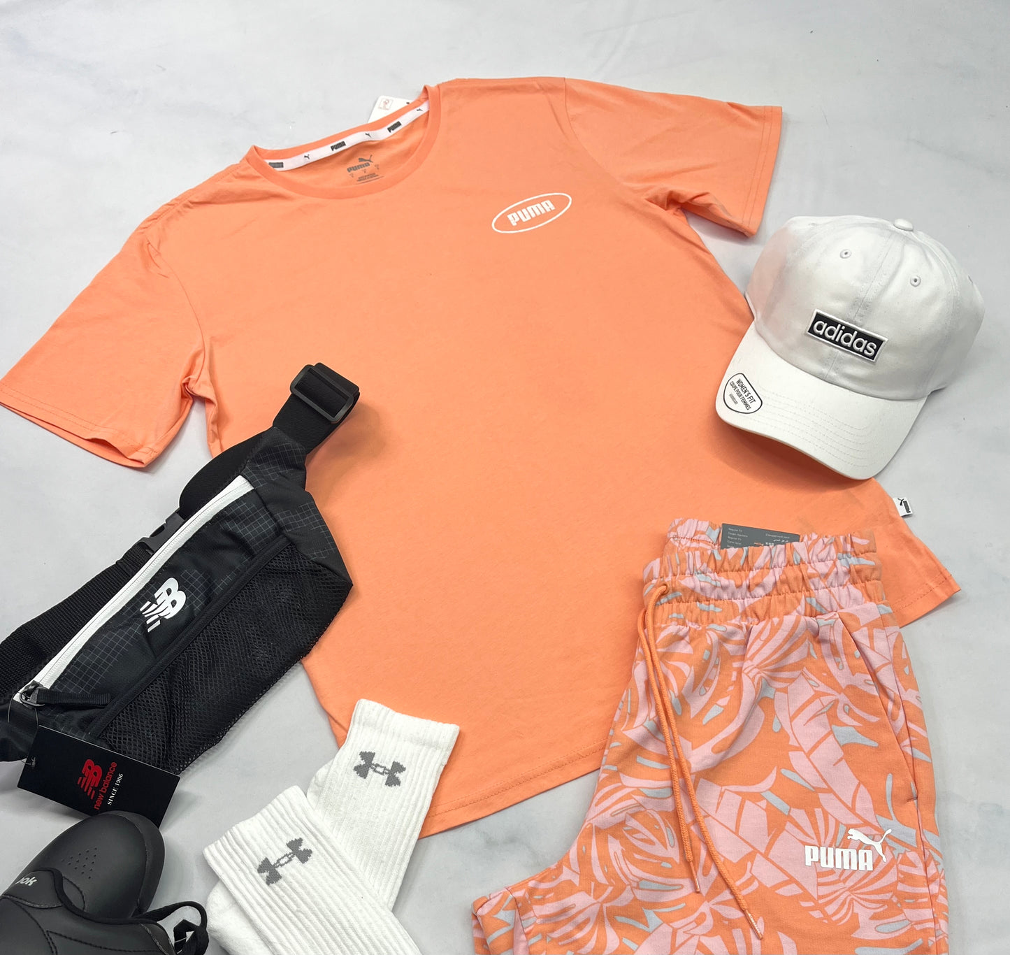 🌿 T-Shirt : Puma S/ femme corail look Boyfriends Over size neuf !