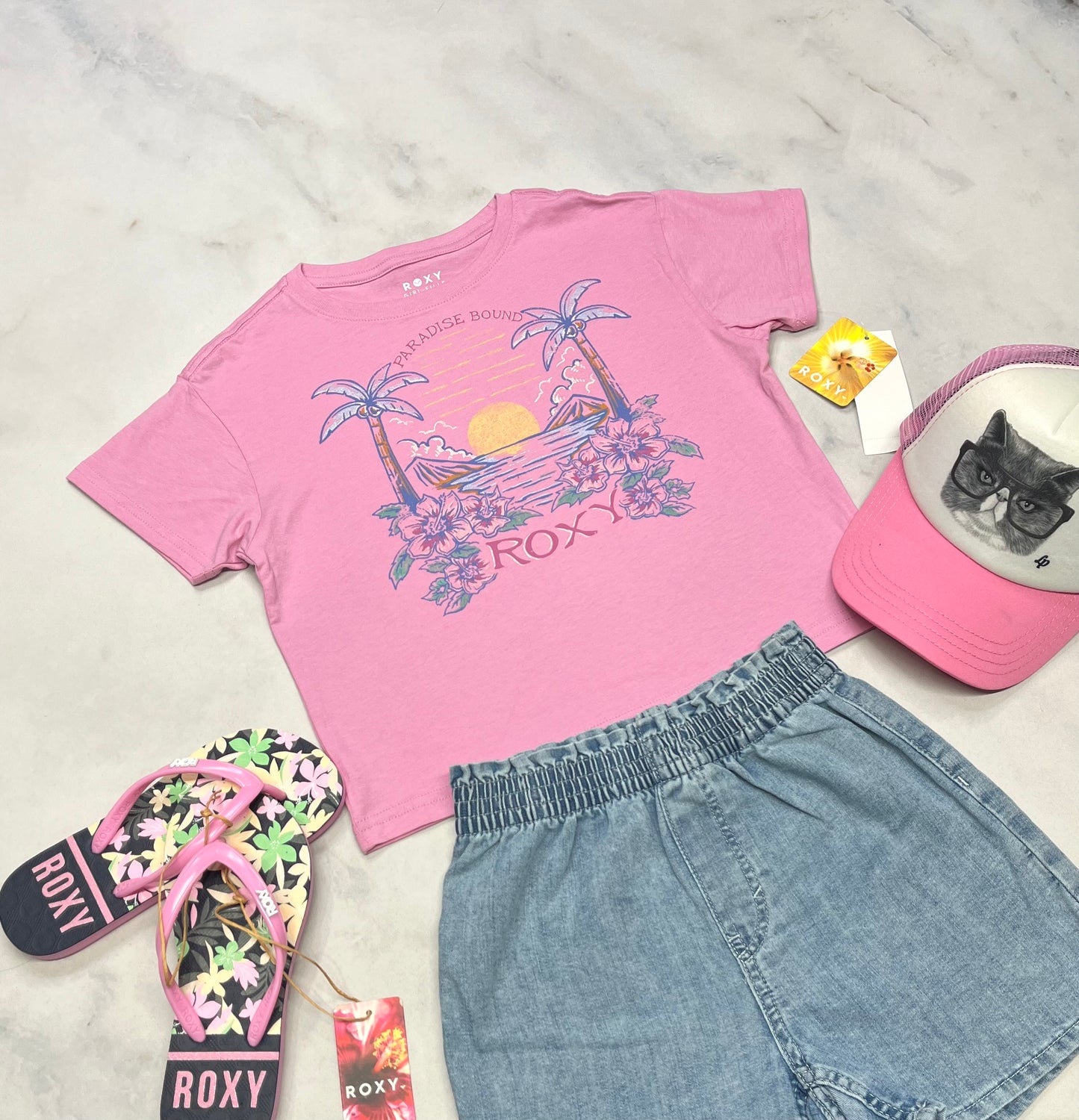 🌸 Manche courte : Roxy 5 ans coupe relax tendance neuf !
