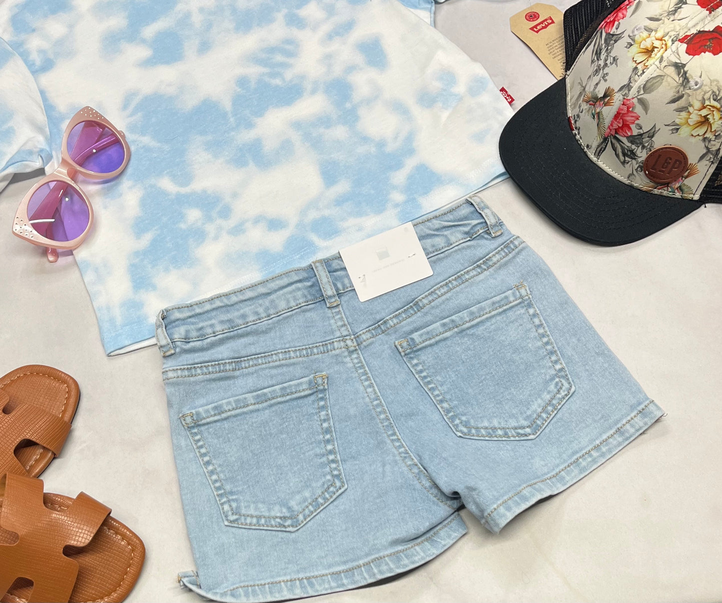 đ©” Short : jeans hyper mou et stretch 6 ans fille taille ajustable neuve .
