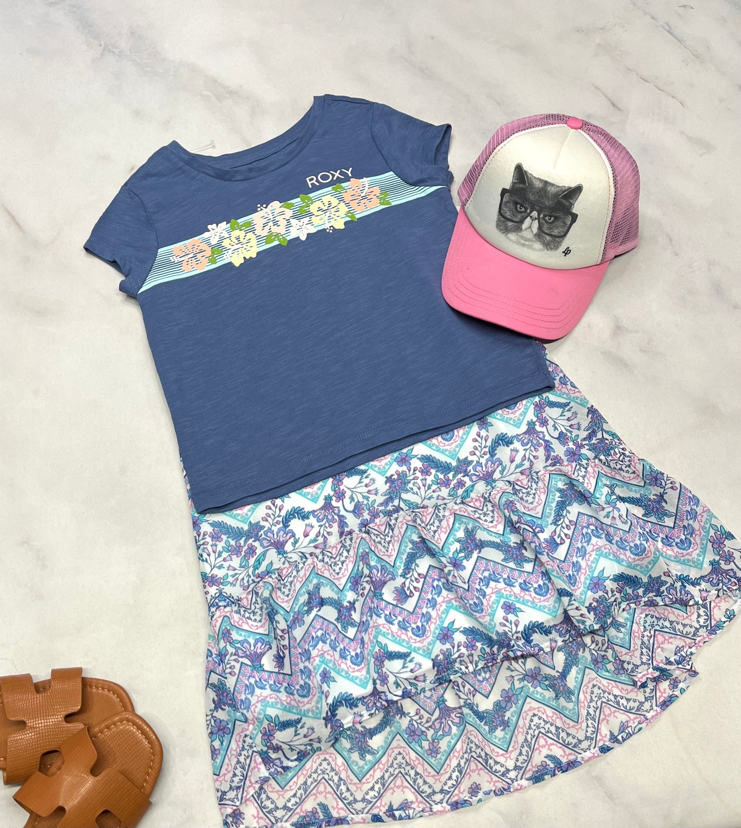 🩵 Manche courte : Roxy ( sans la robe ) fait 5-6 ans fille neuf ! Coupe boxy tendance.