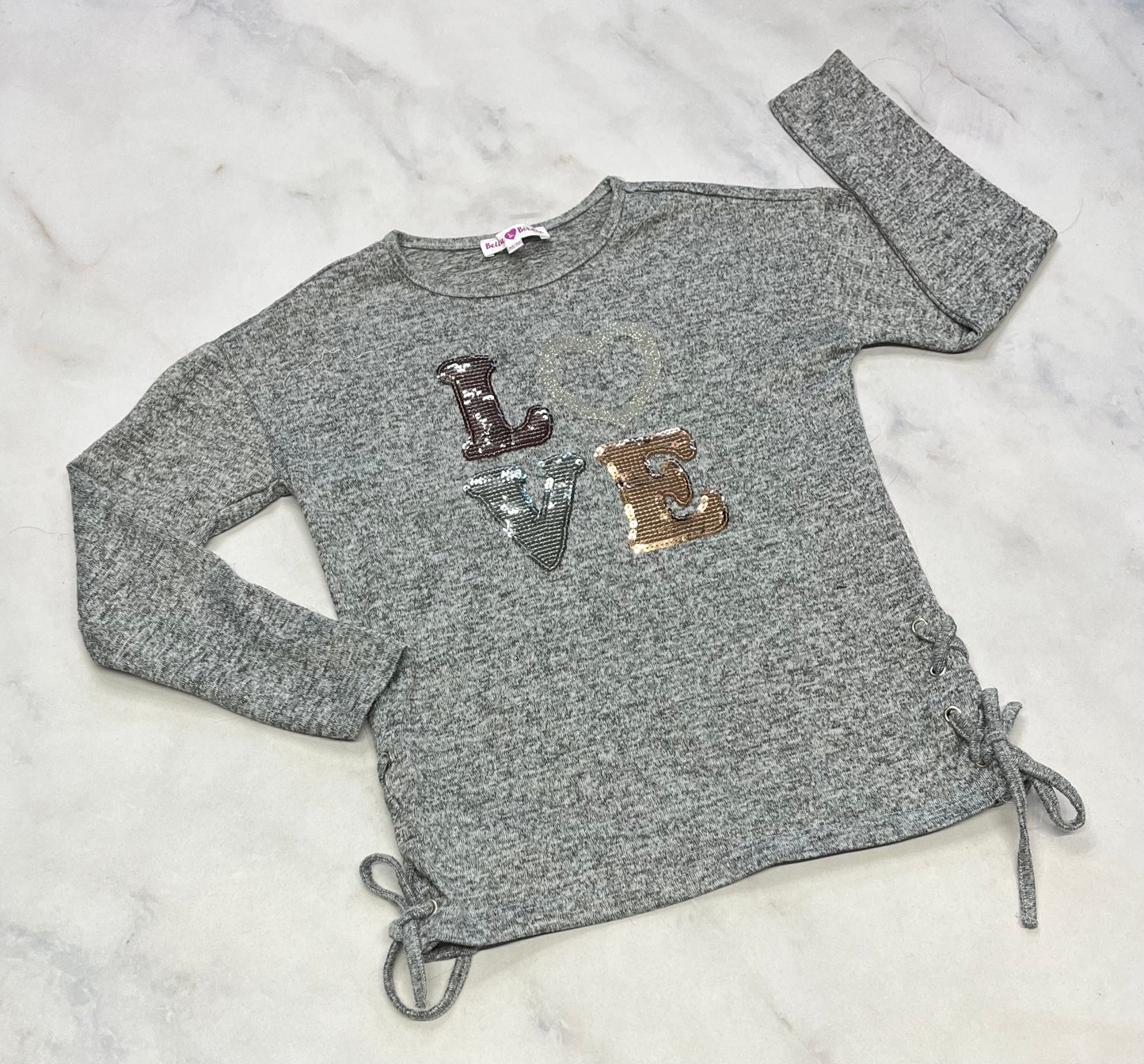 Bella & Birdie M( + 9-10 ans ) logo Love brillant . Bon état .