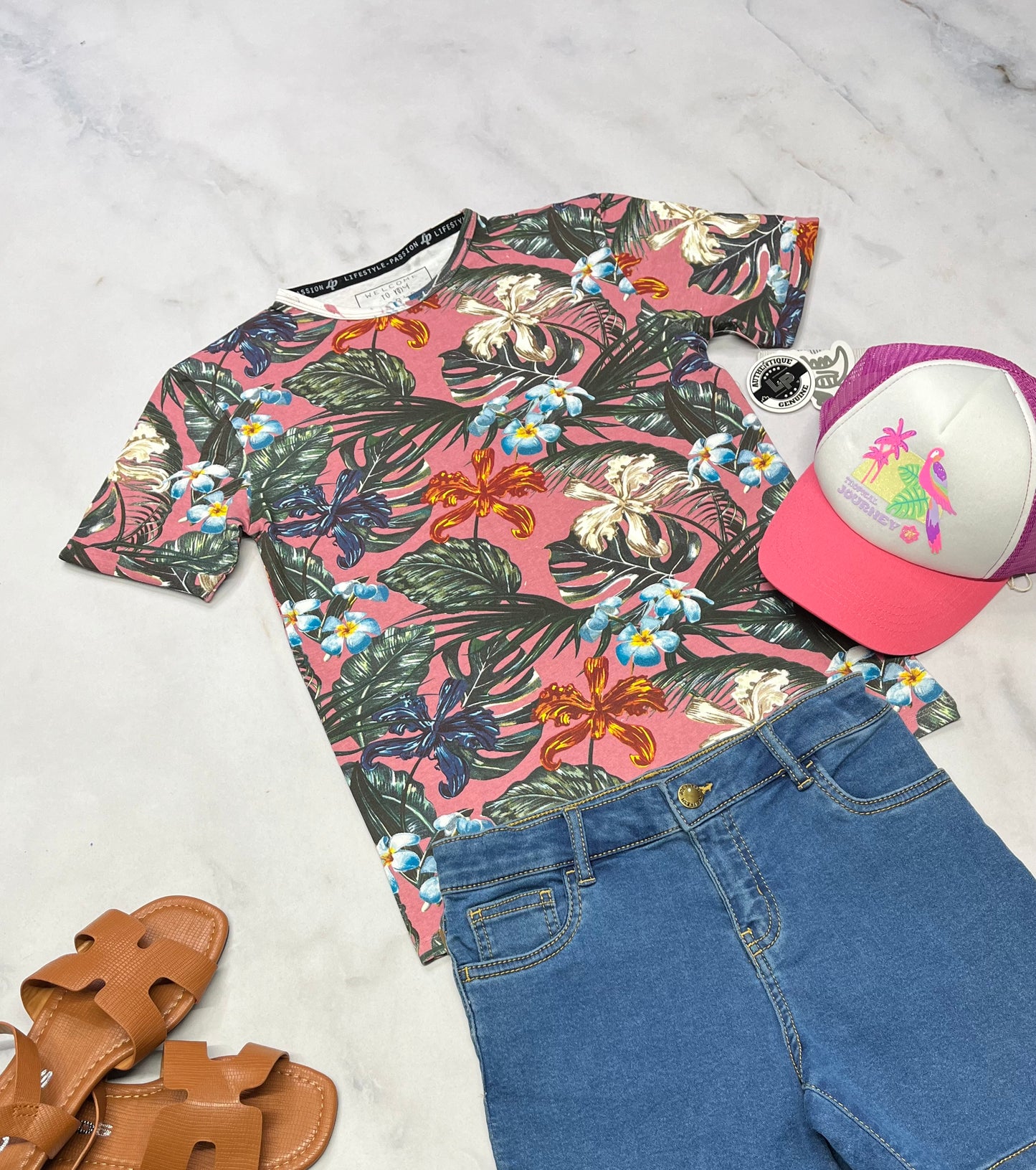 🌸Manche courte : LP fleurit 10 ans fille neuf ! Beau coton stretch .