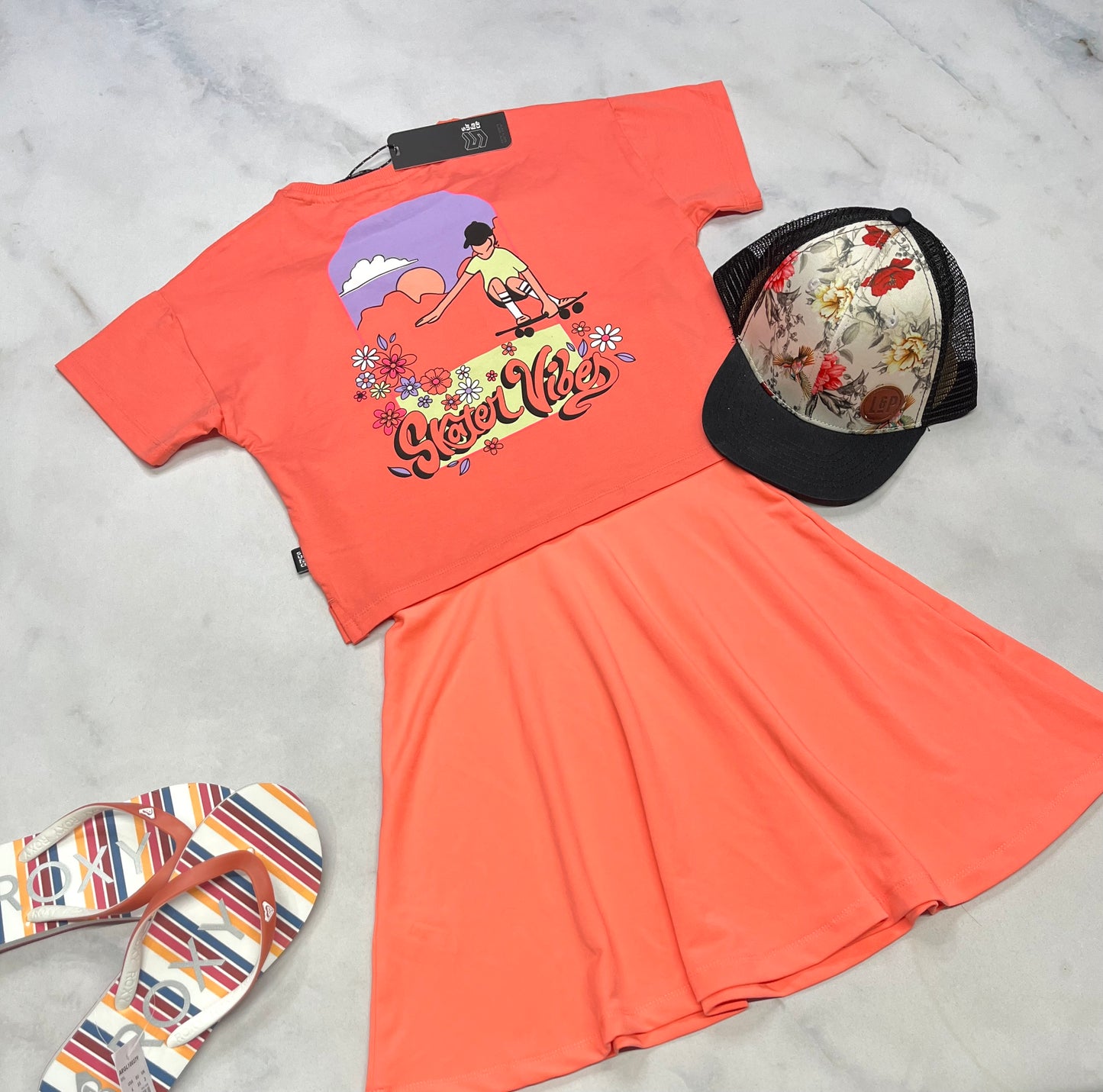 ☀️ Robe corail : en tissu de sport extensible 7 ans fille neuve !