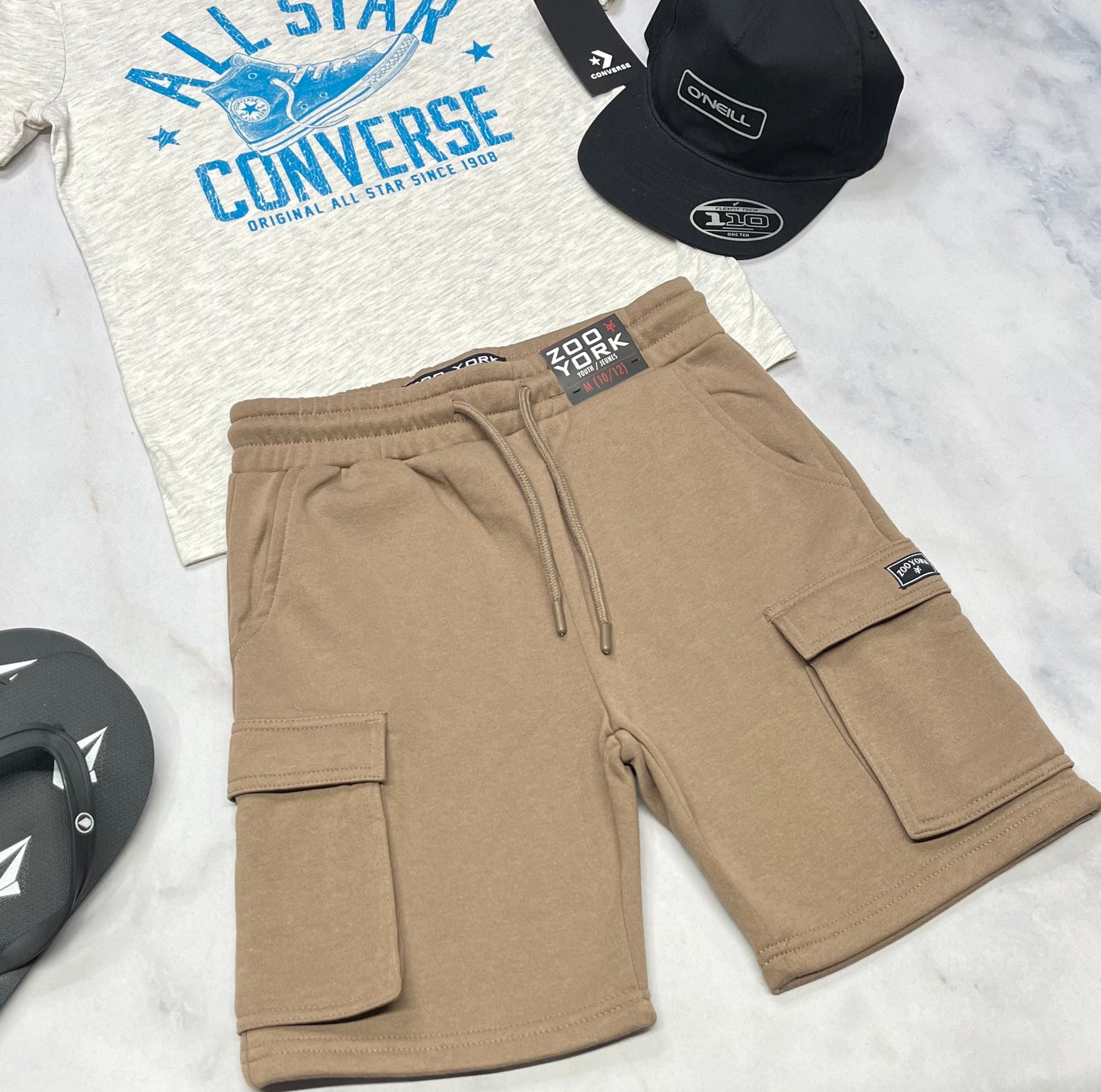 ☀️ Bermuda ouaté : Cargo Zoo York couleur tendance 10-12 ans neuf !