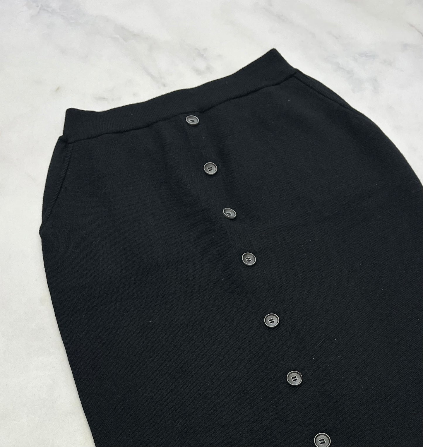 Jupe en tricot : noir ZYA M/ femme taille haute stretch neuve .