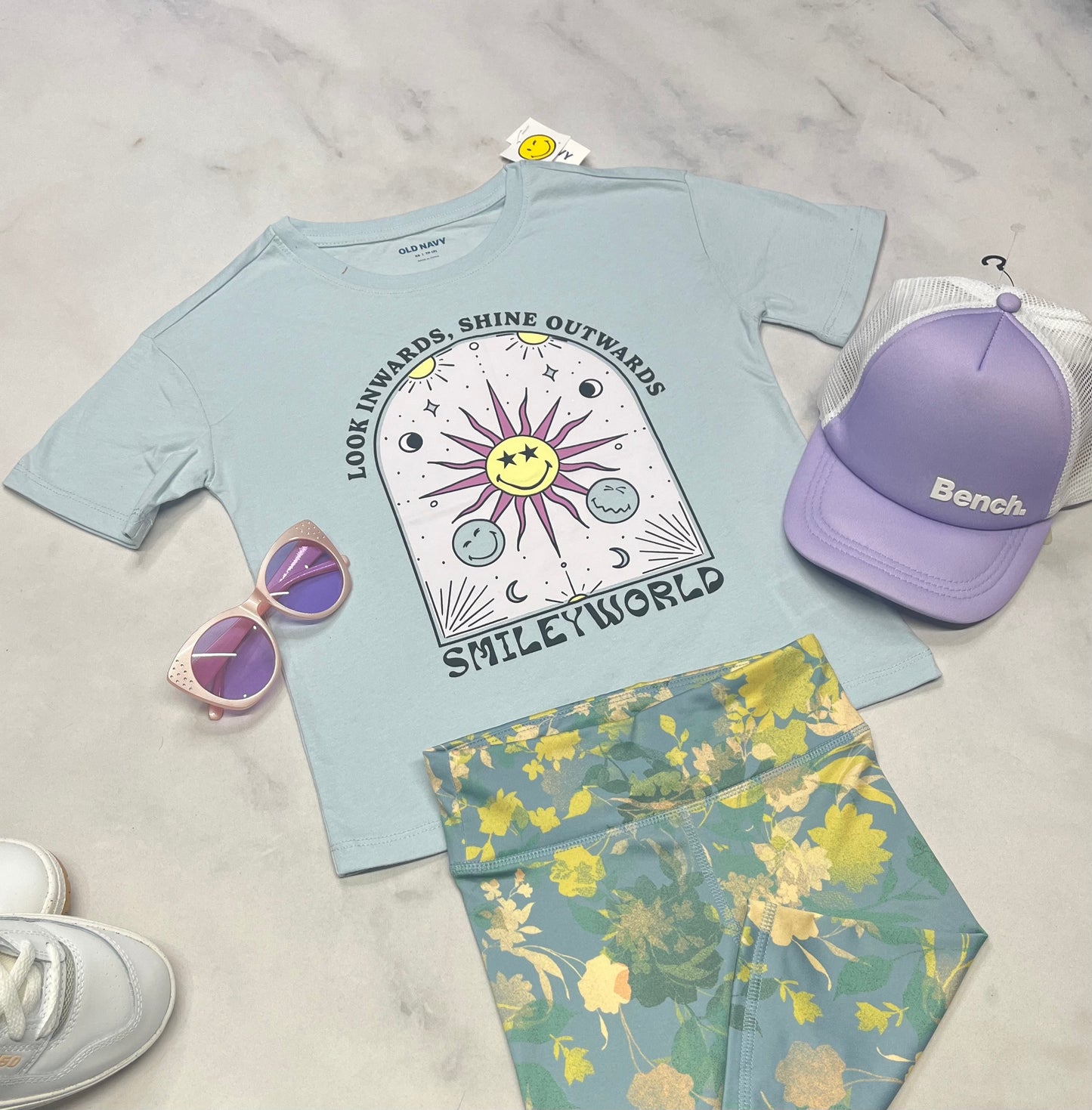 ☀️ T-Shirt : bleuté 5 ans fille look over size tendance . Neuf !