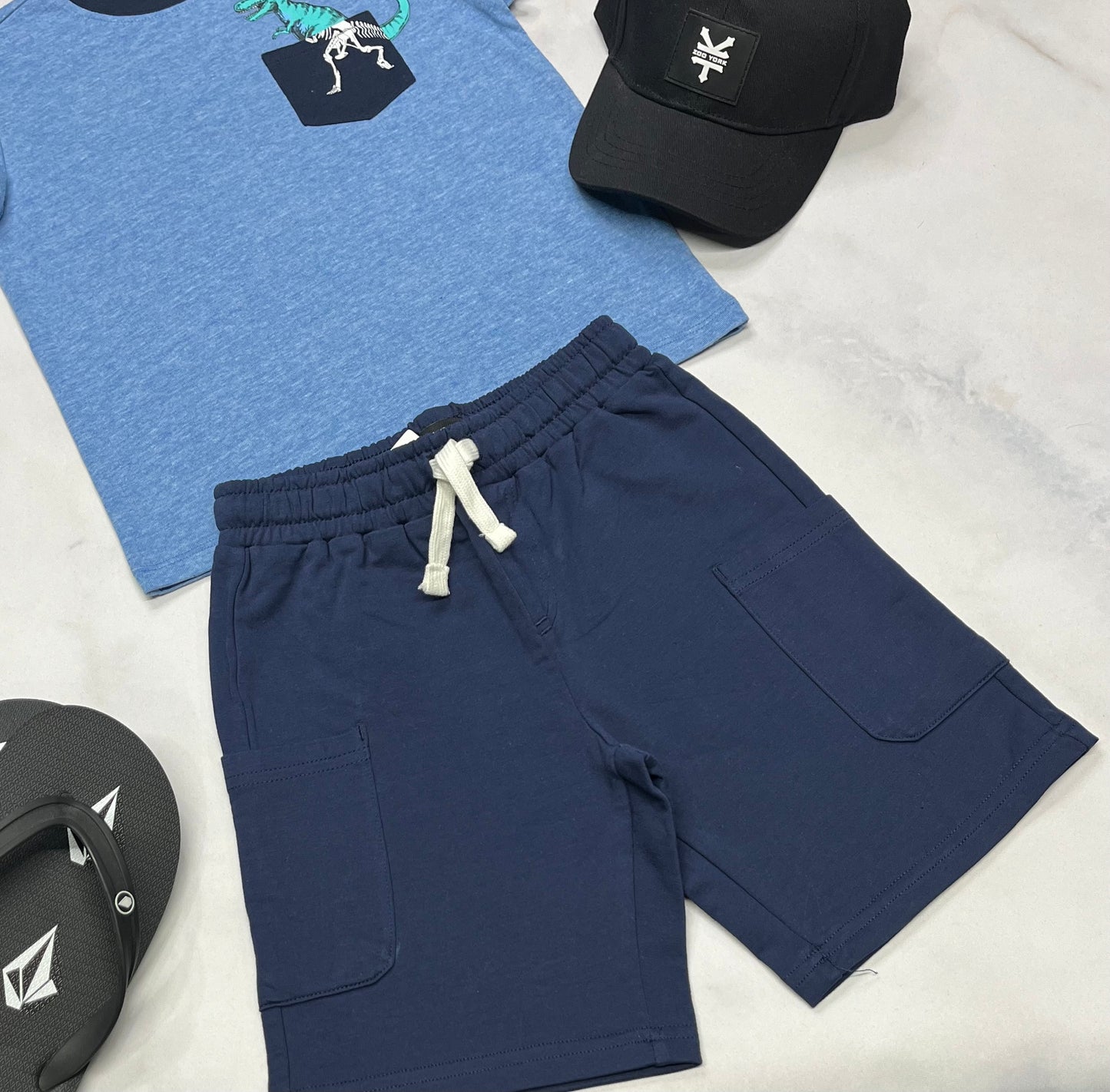 ☀️ Bermuda : cargo marine stretch Tag 6 ans neuf!
