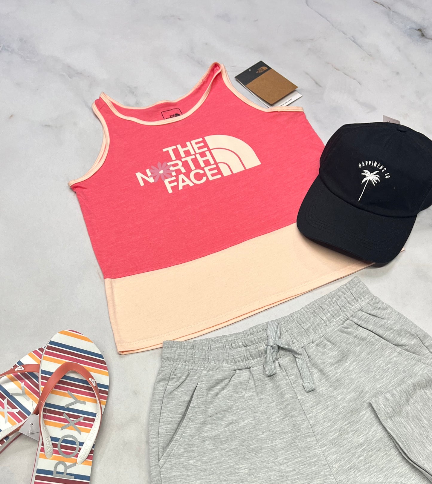 😍 Camisole : North Face en coton souple look écourté fait : 12-13 ans fille neuve .