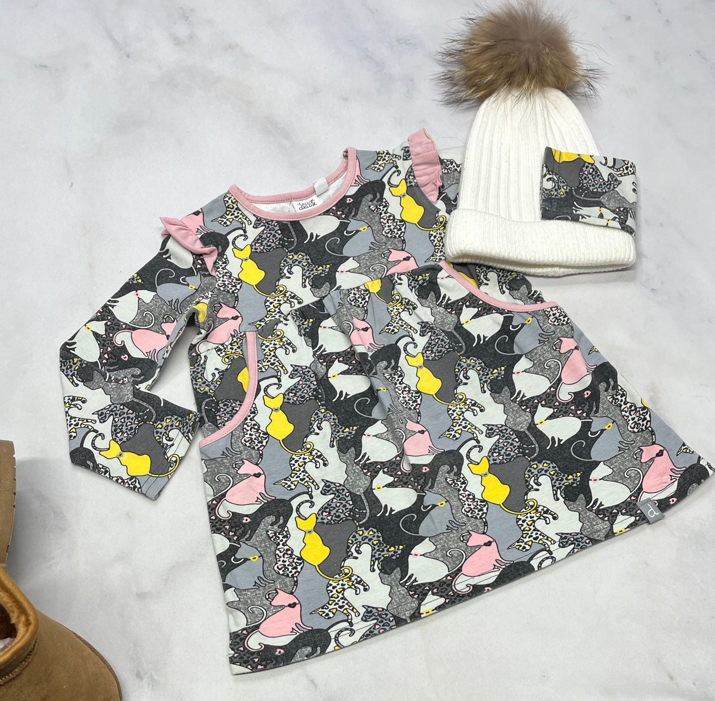 💕Tunique : Deux par Deux fait 2 ans motifs chats comme neuve .