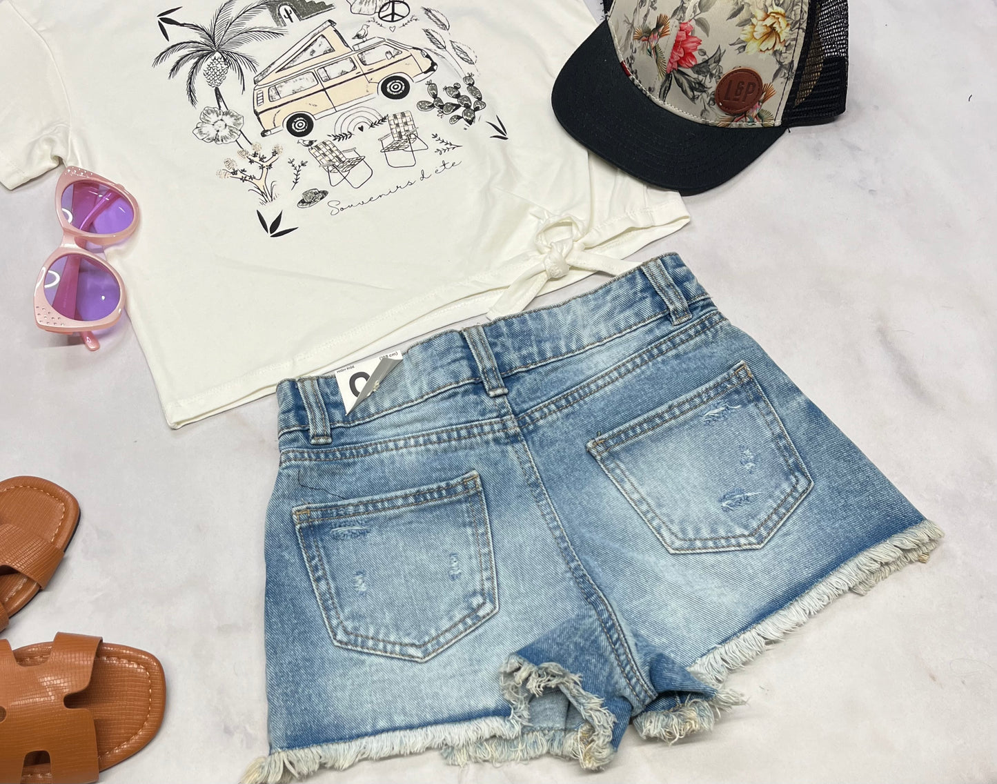 đź’™ Short : jeans taille haute et ajustable 8 ans fille neuve !