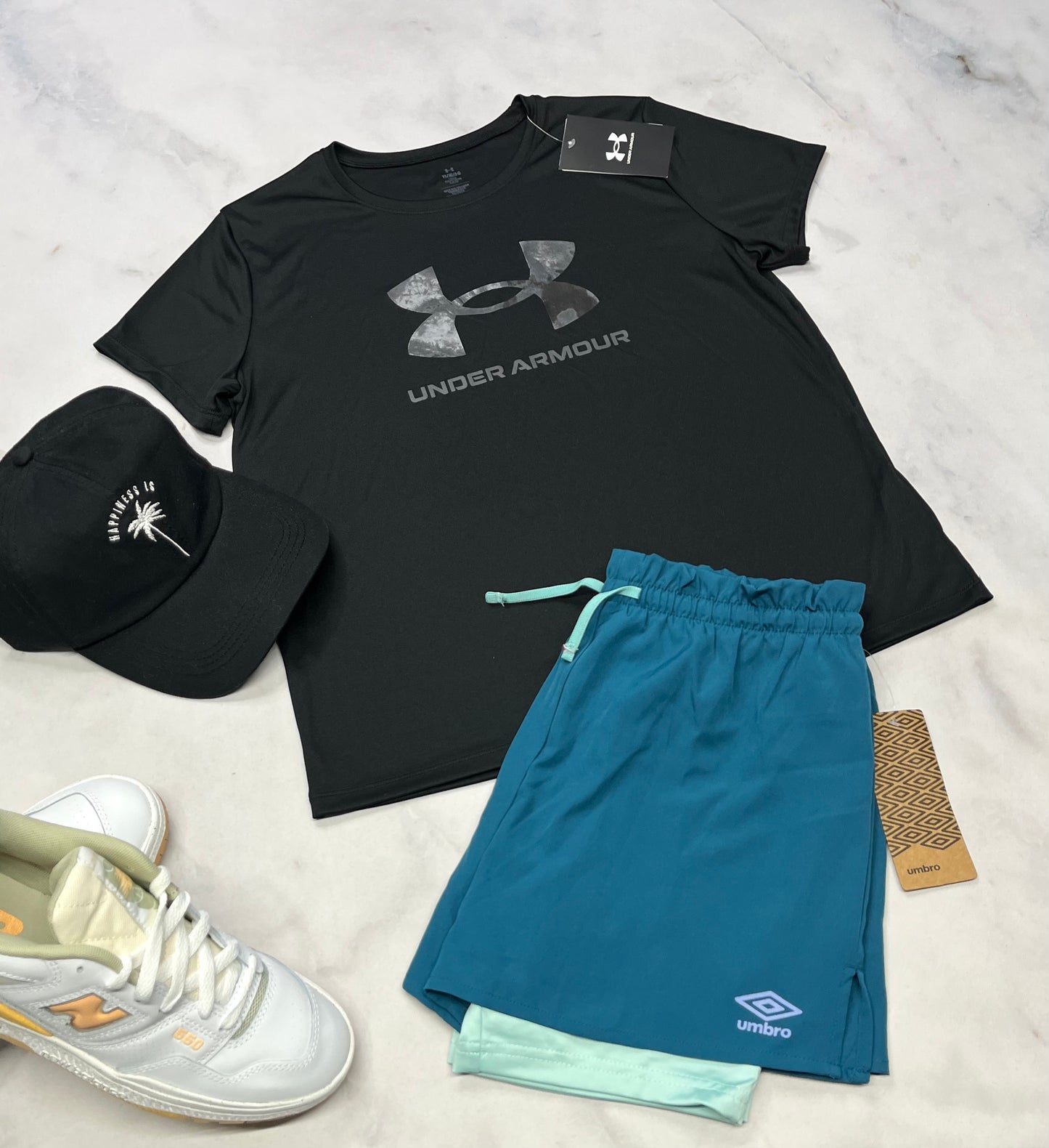 🩵 Manche courte : H.Armour noir en tissu de sport L(12-13 ans ) fille neuf !