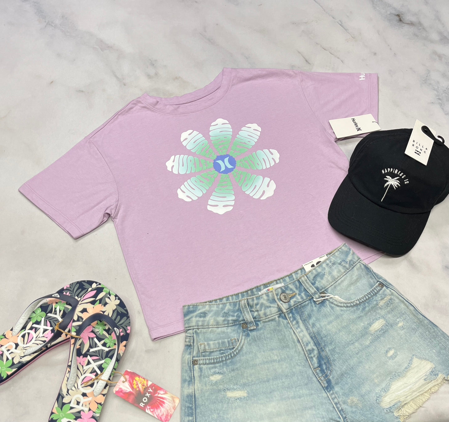 🌴 Manche courte : HURLEY 12-13 ans fille neuf ! Coupe tendance .