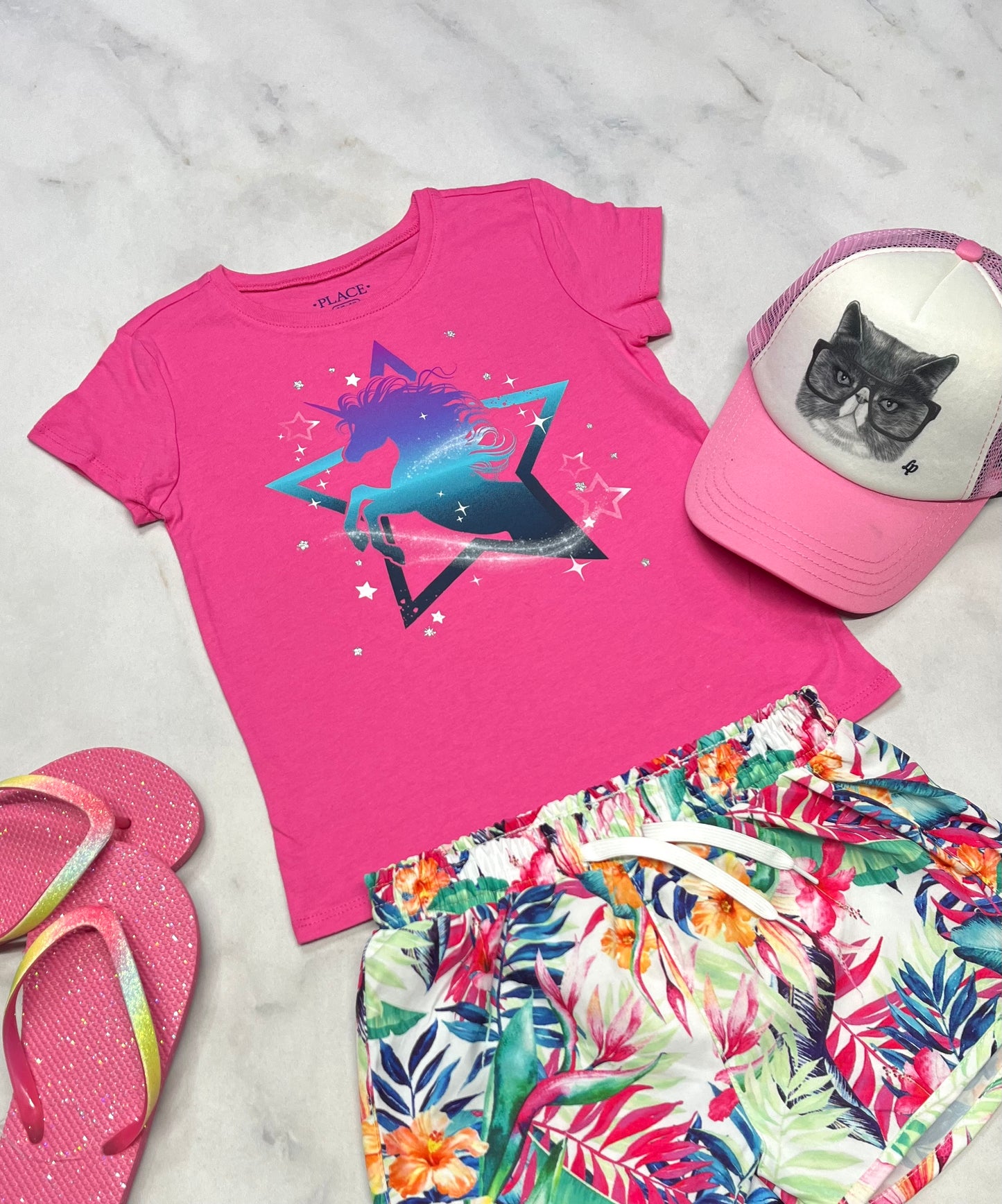 đź’• Manche courte : Licorne 5-6 ans fille neuf !