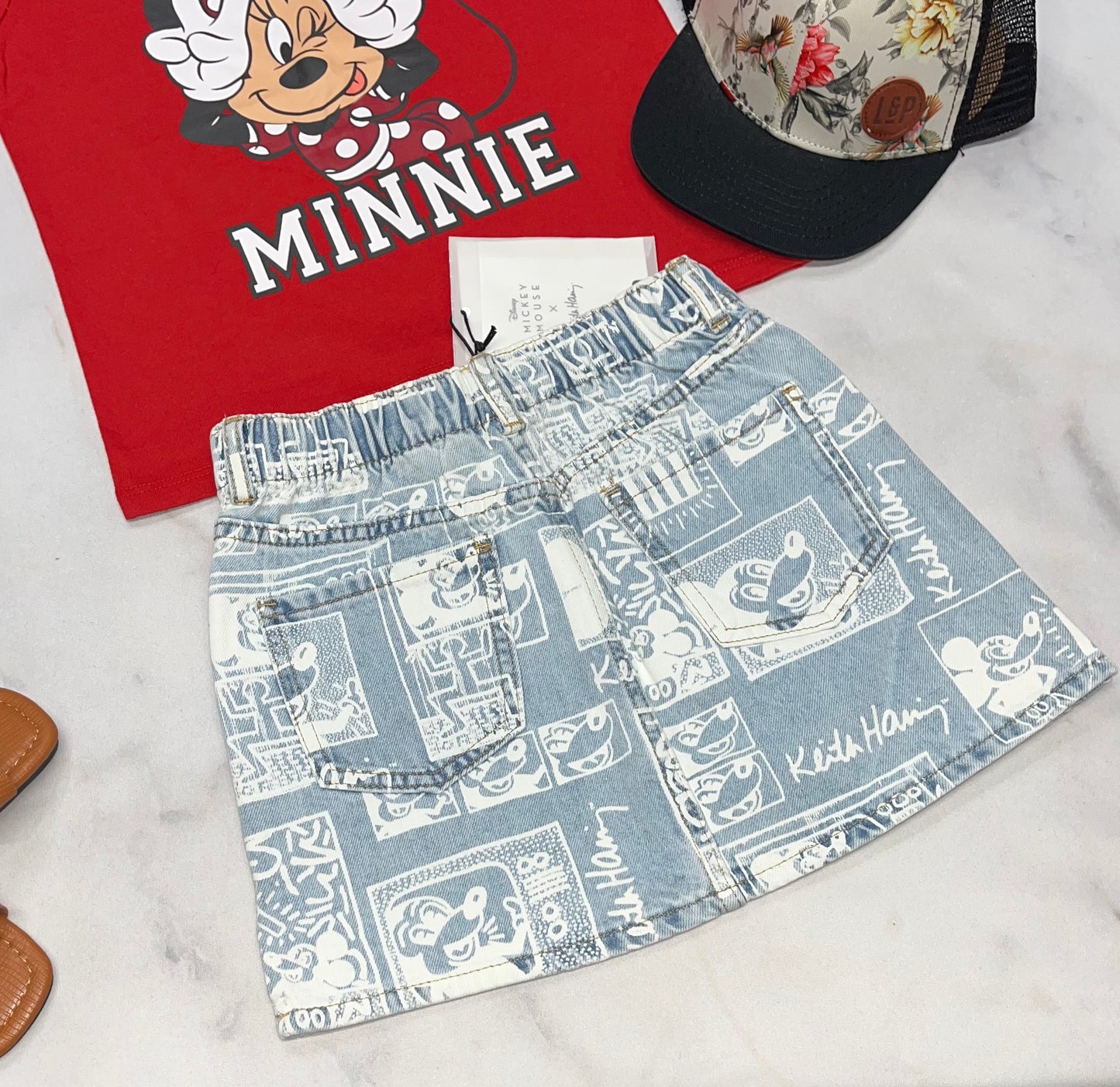 🌺 Jupe Disney : en jeans mou incroyable !!! Taille élastique au dos 5-6 ans fille neuve .