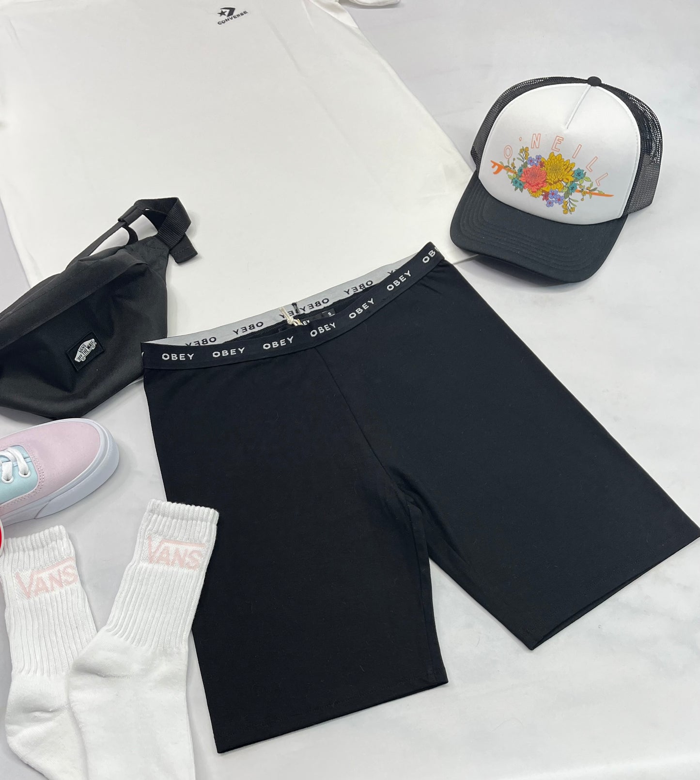 😍 Cuissard : noir OBEY en coton stretch qualité ++ S/ femme neuf !
