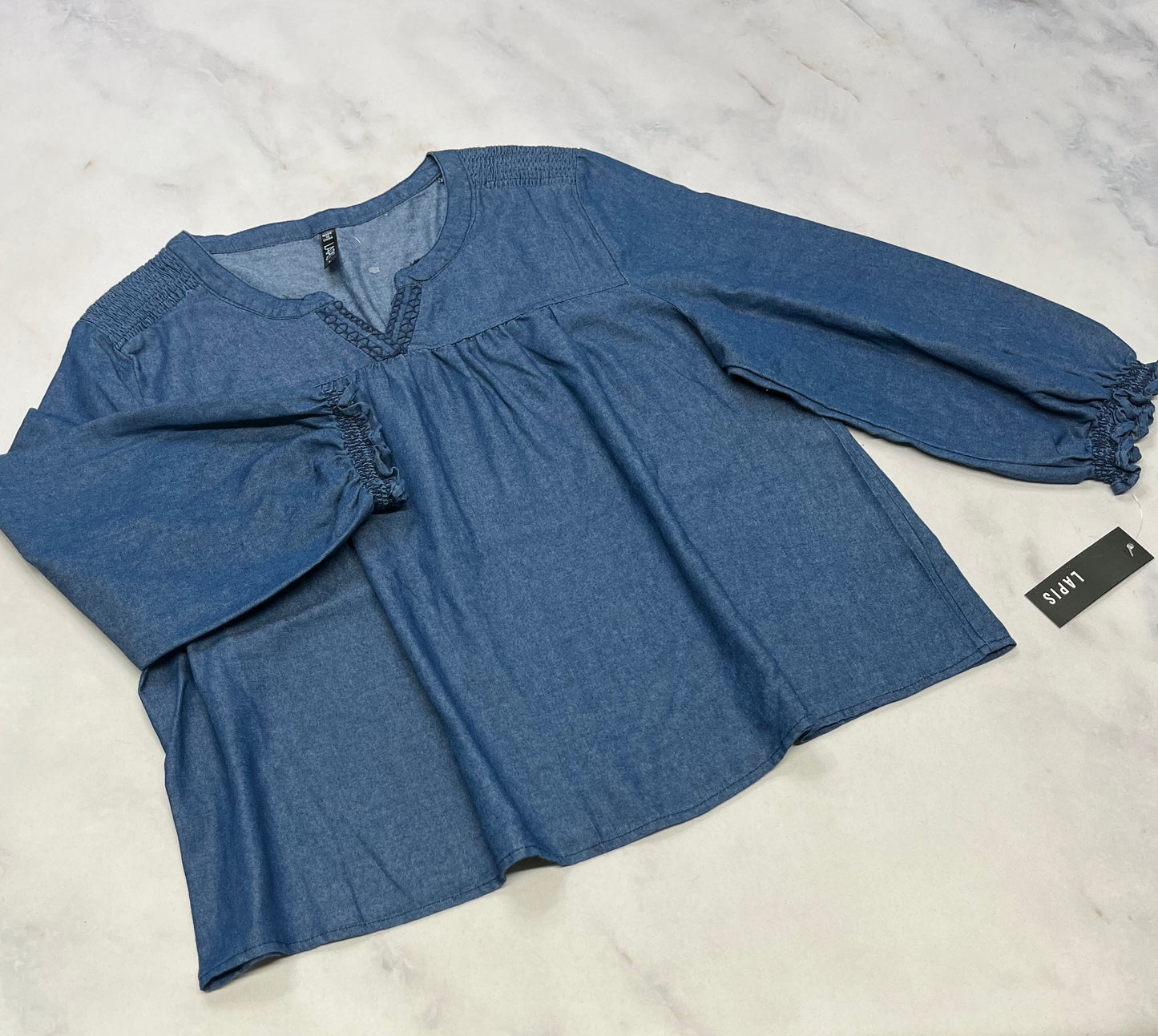 Chemisier : look jeans ultra mou neuve ! 10-12 ans