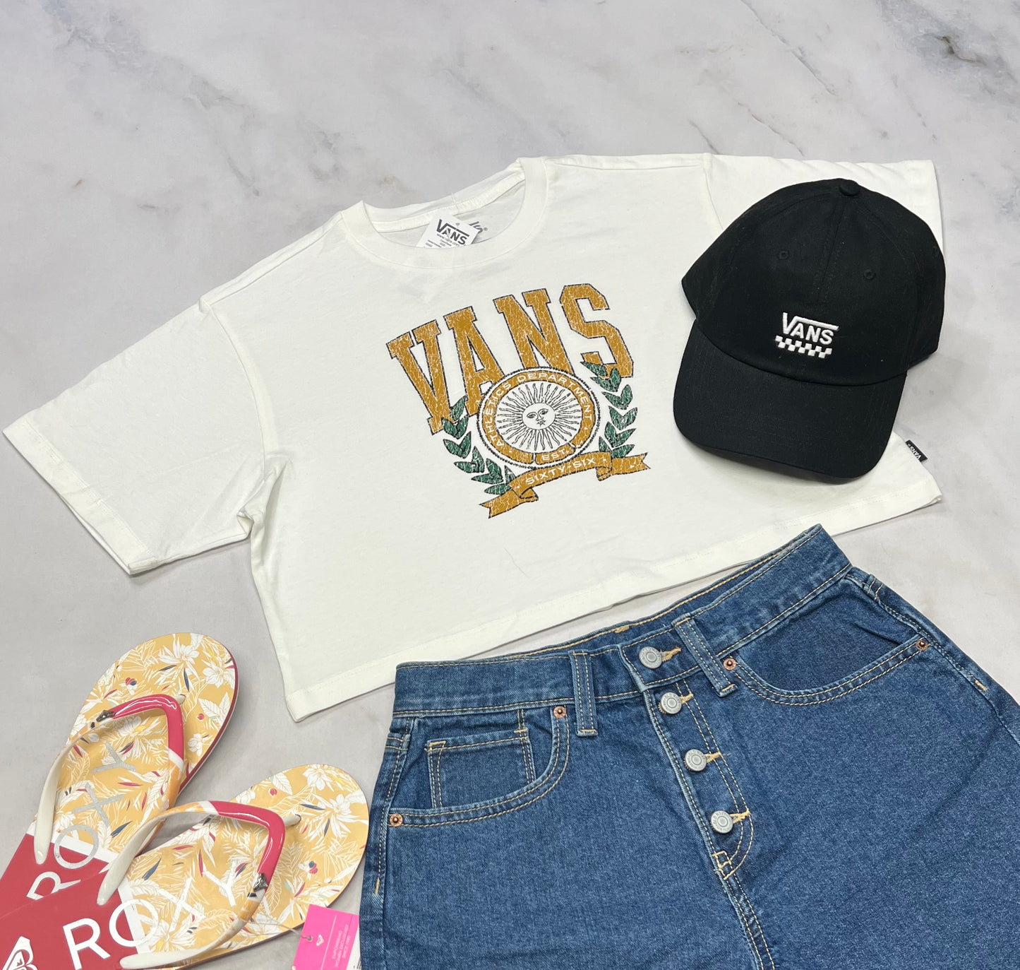 🌿 VANS : Manche courte look écourté 13-14 ans fille relax fit neuf !