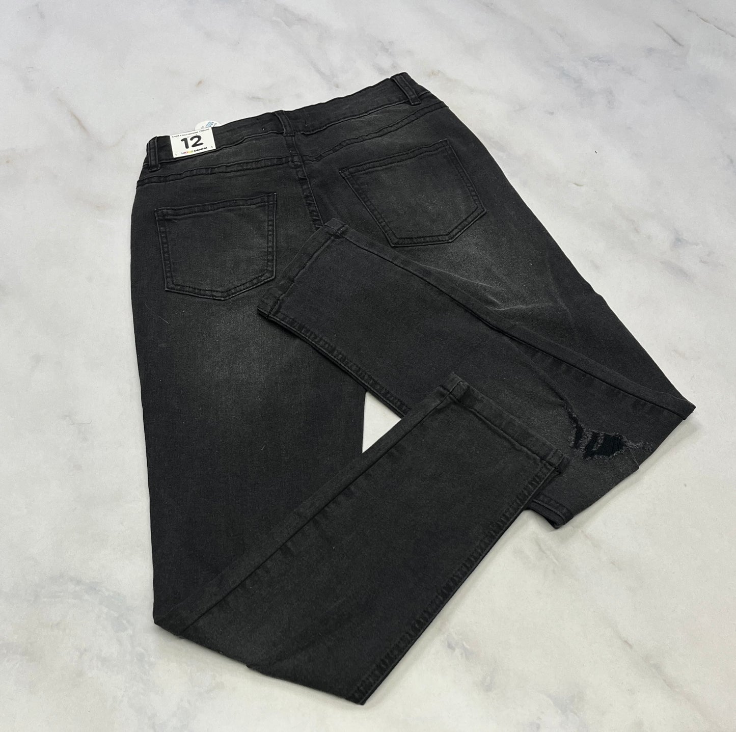 Skinny jeans : Look troué taille haute 12 ans fille neuve !