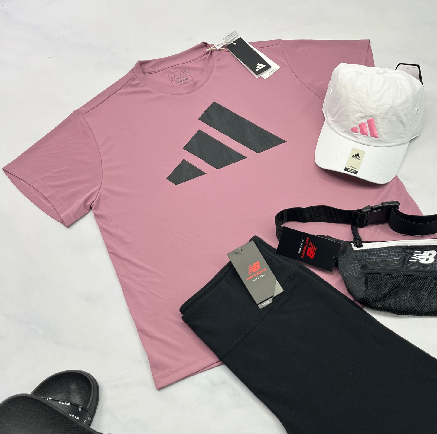 đź’• Adidas : Manche courte en tissu de sport L/ femme coupe confo neuf ! ( vieux rose )