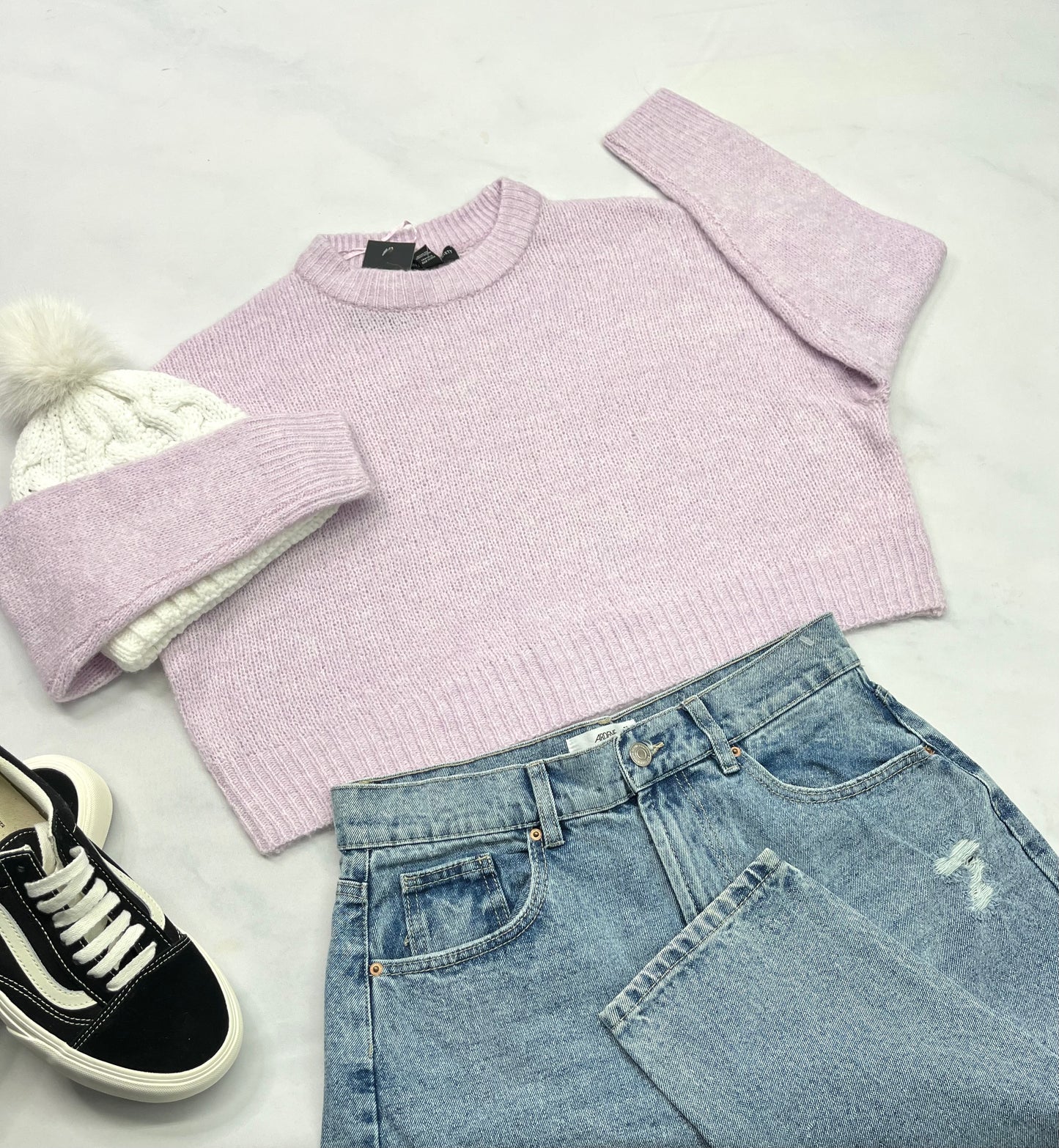 💜Tricot doux : Lilas M/ femme écourté neuf !